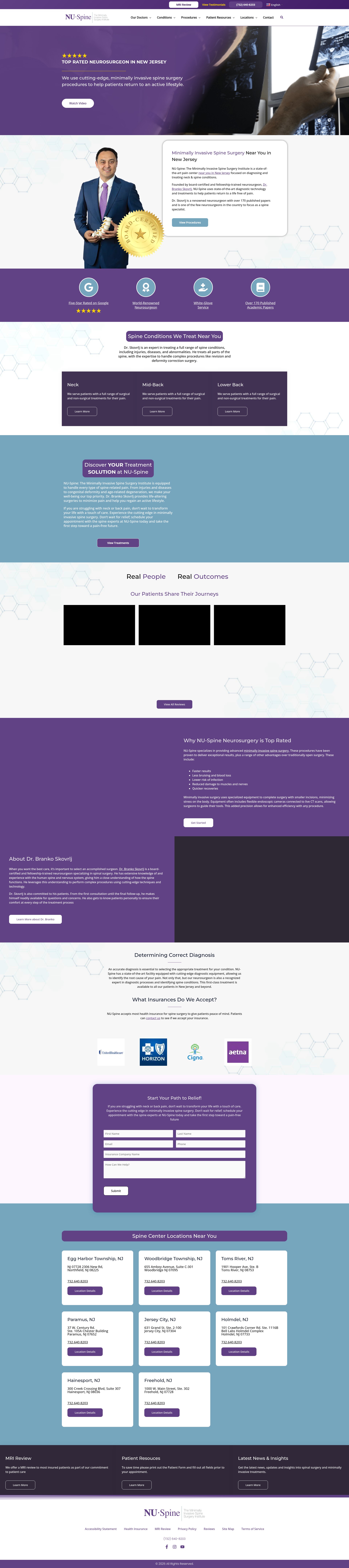 Screenshot of nu-spine.com