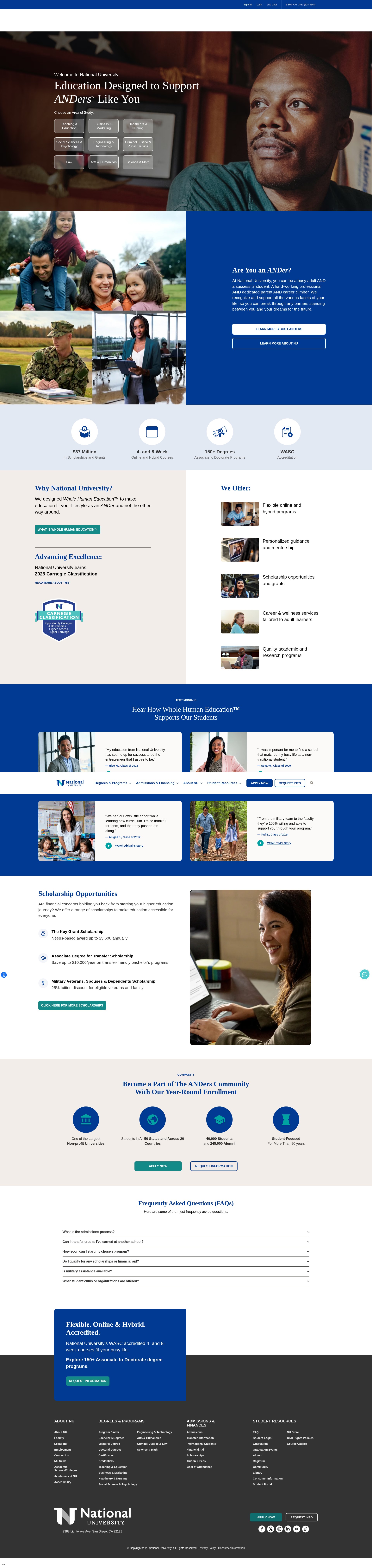 Screenshot of nu.edu