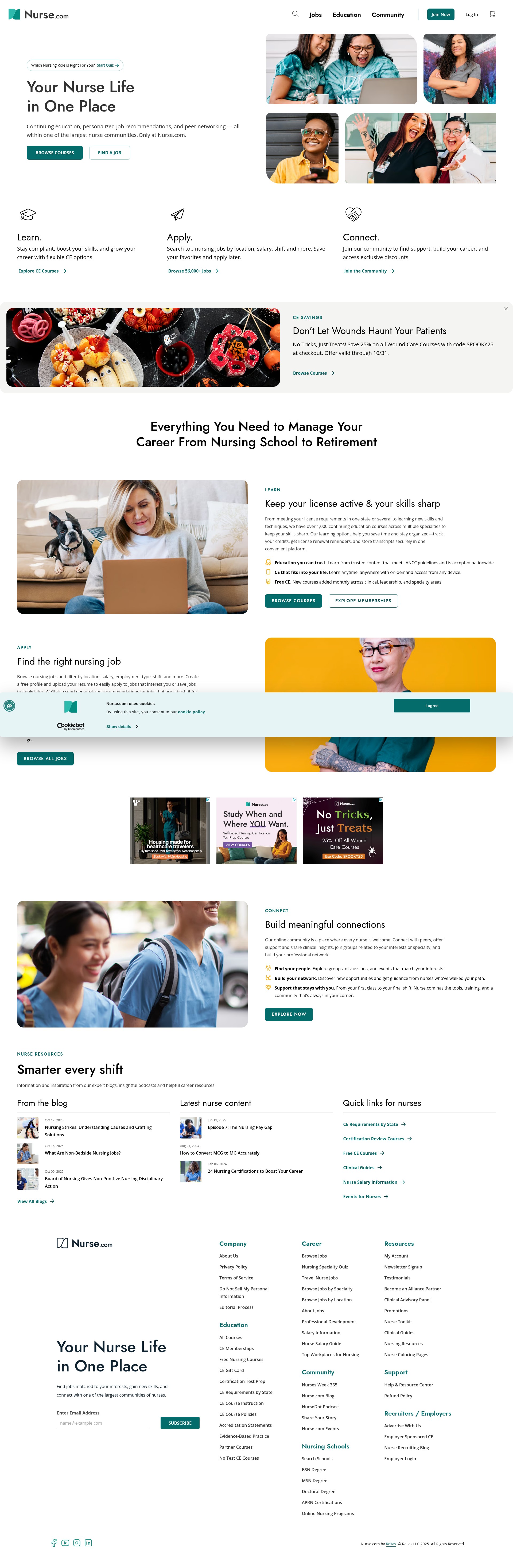 Screenshot of nurse.com