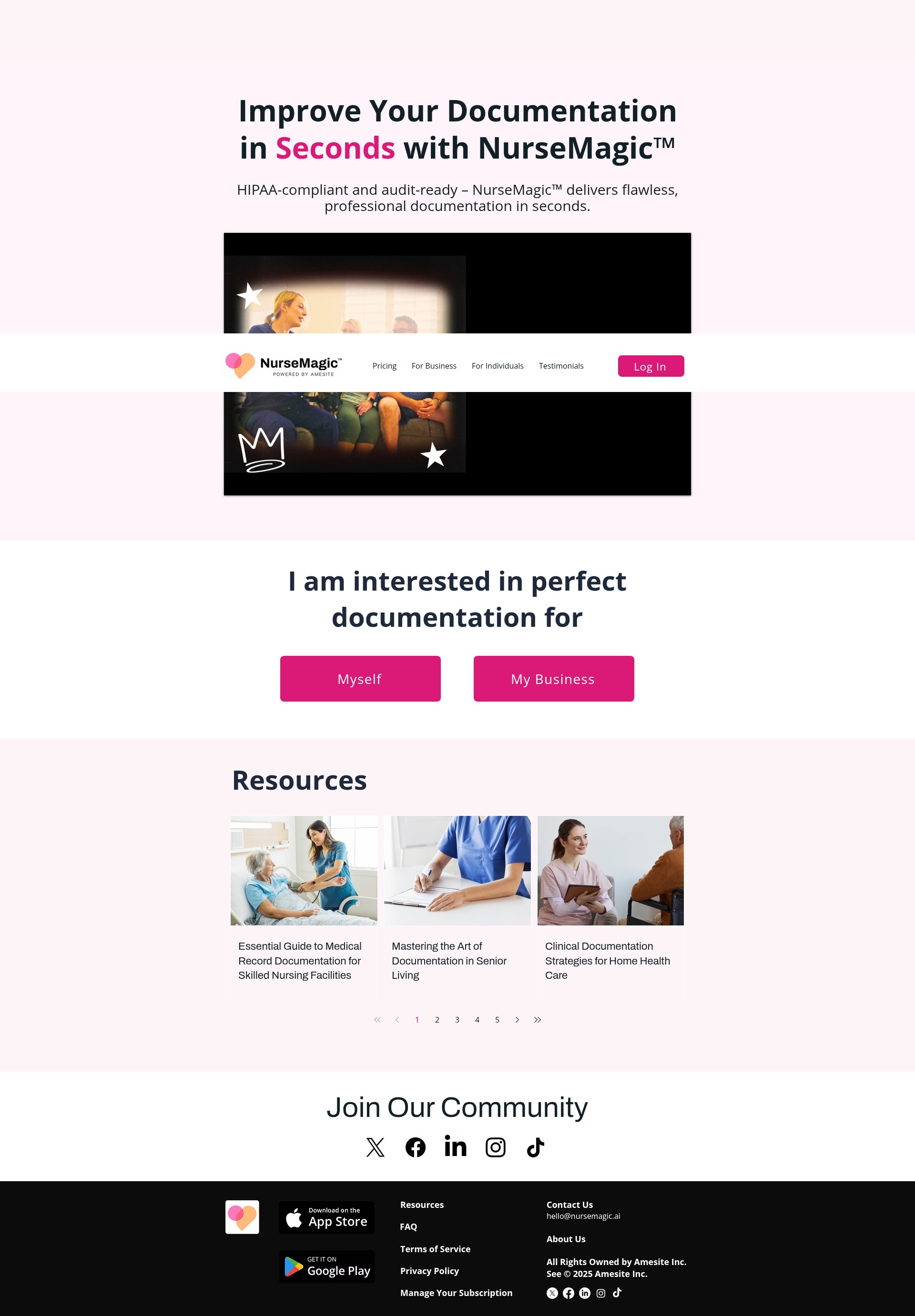 Screenshot of nursemagic.ai