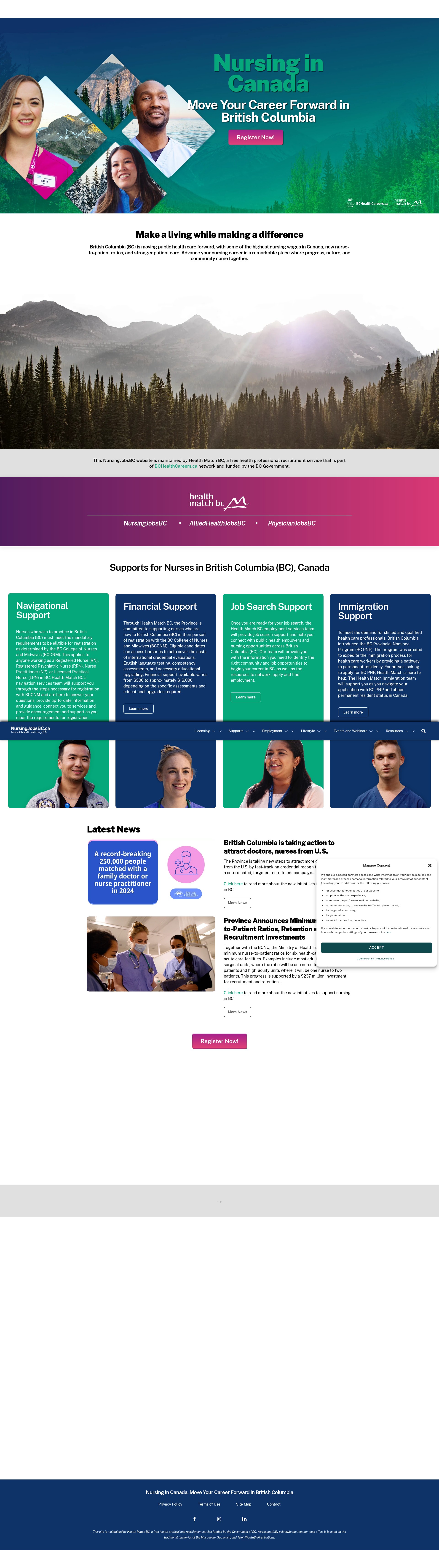 Screenshot of nursingjobsbc.ca