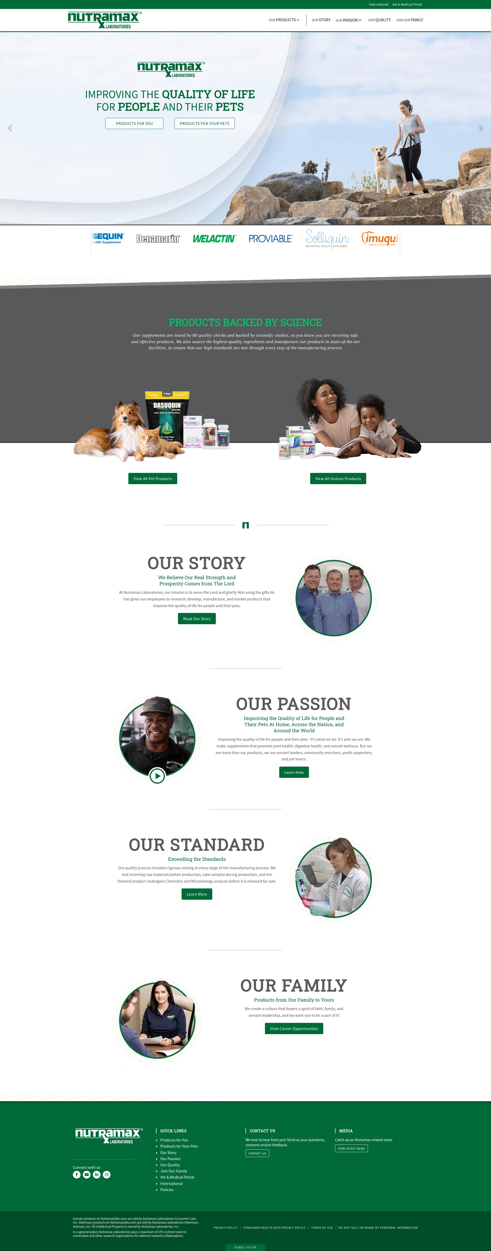 Screenshot of nutramaxlabs.com
