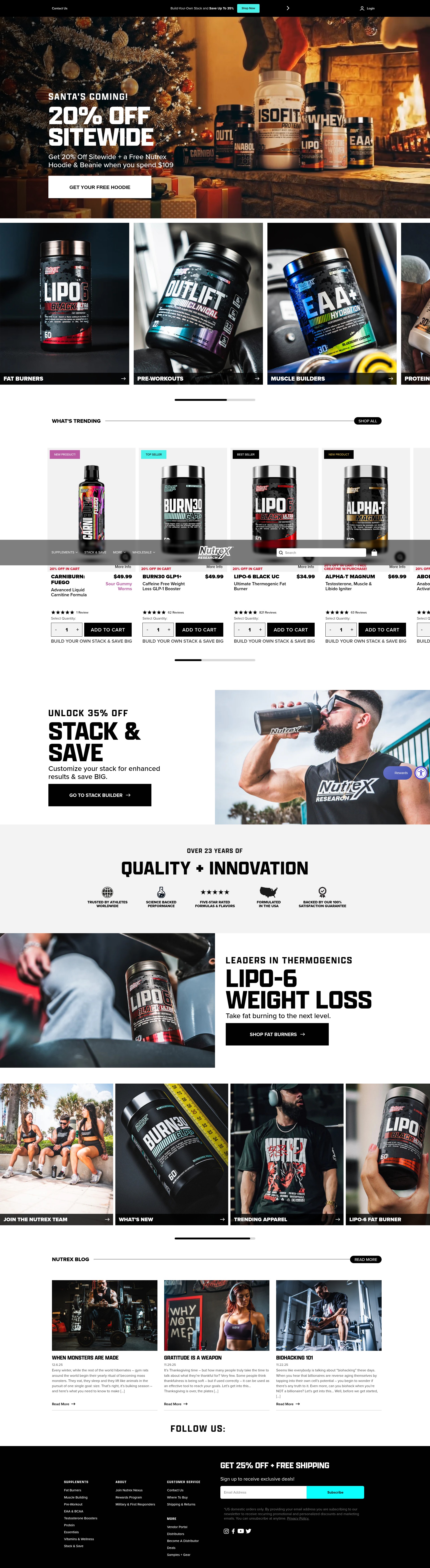 Screenshot of nutrex.com