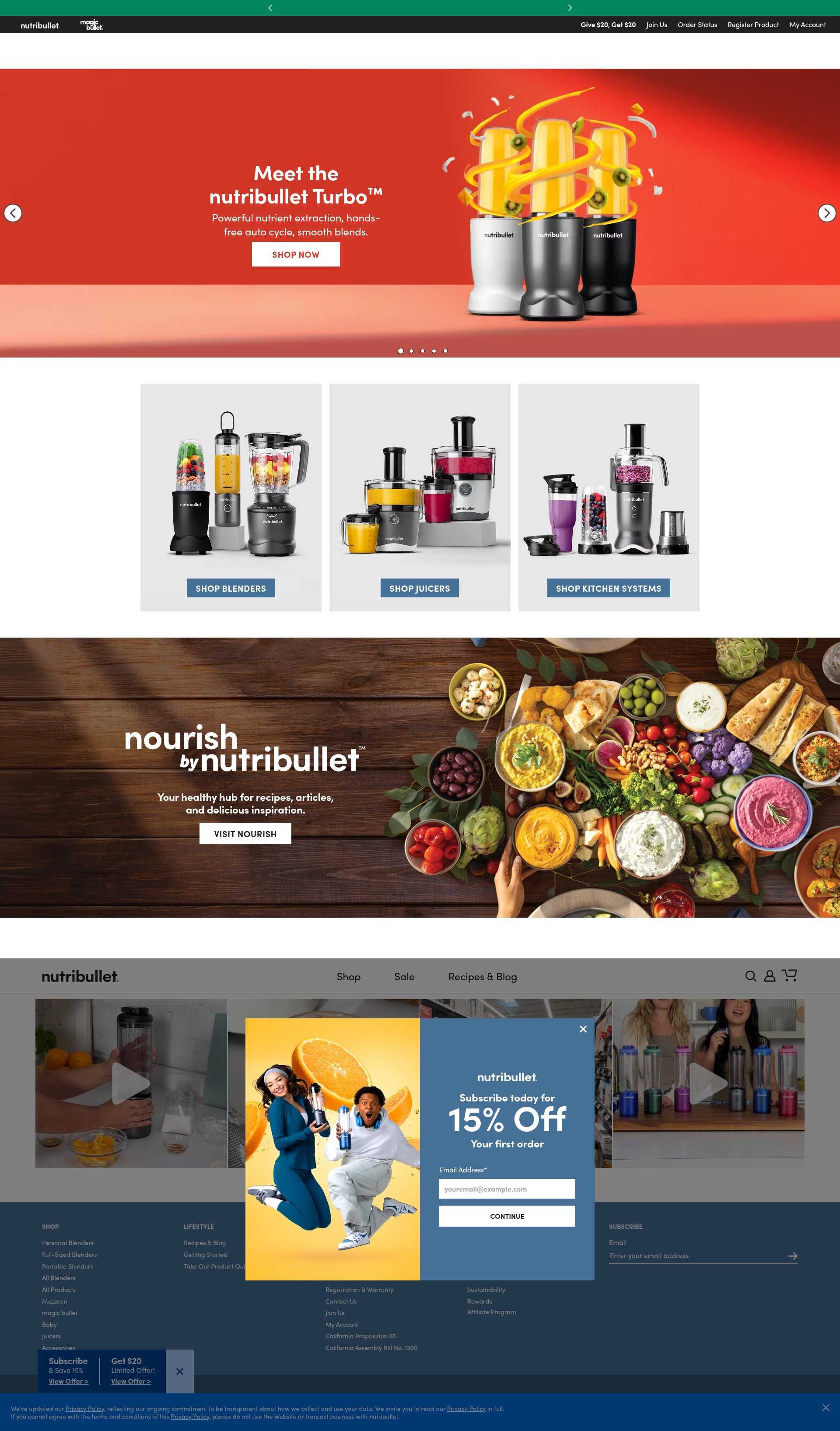 Screenshot of nutribullet.com