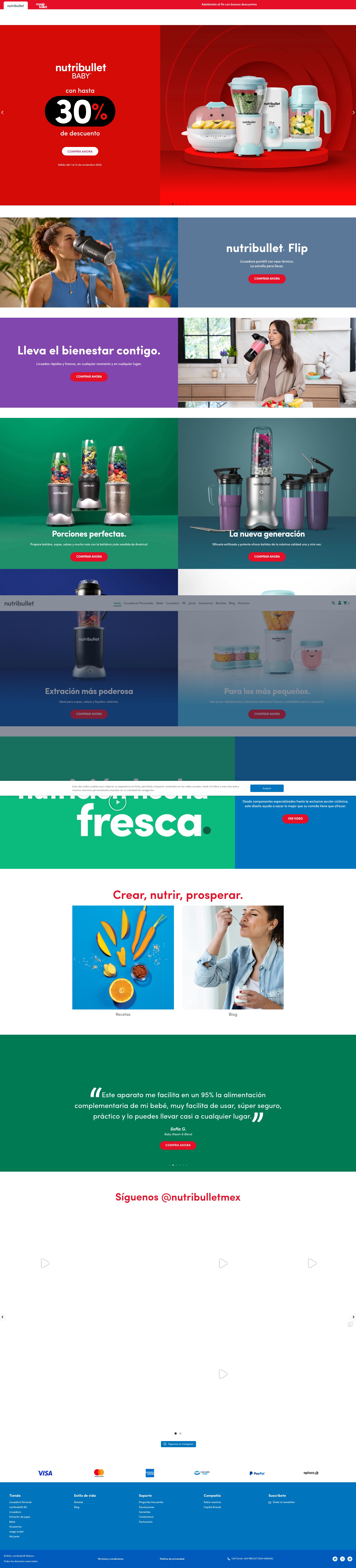 Screenshot of nutribulletmexico.com