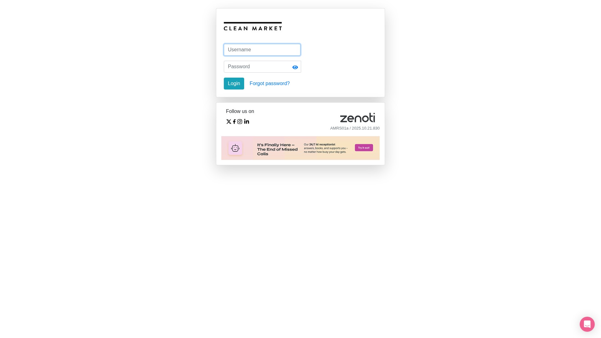 Screenshot of nutridrip.zenoti.com