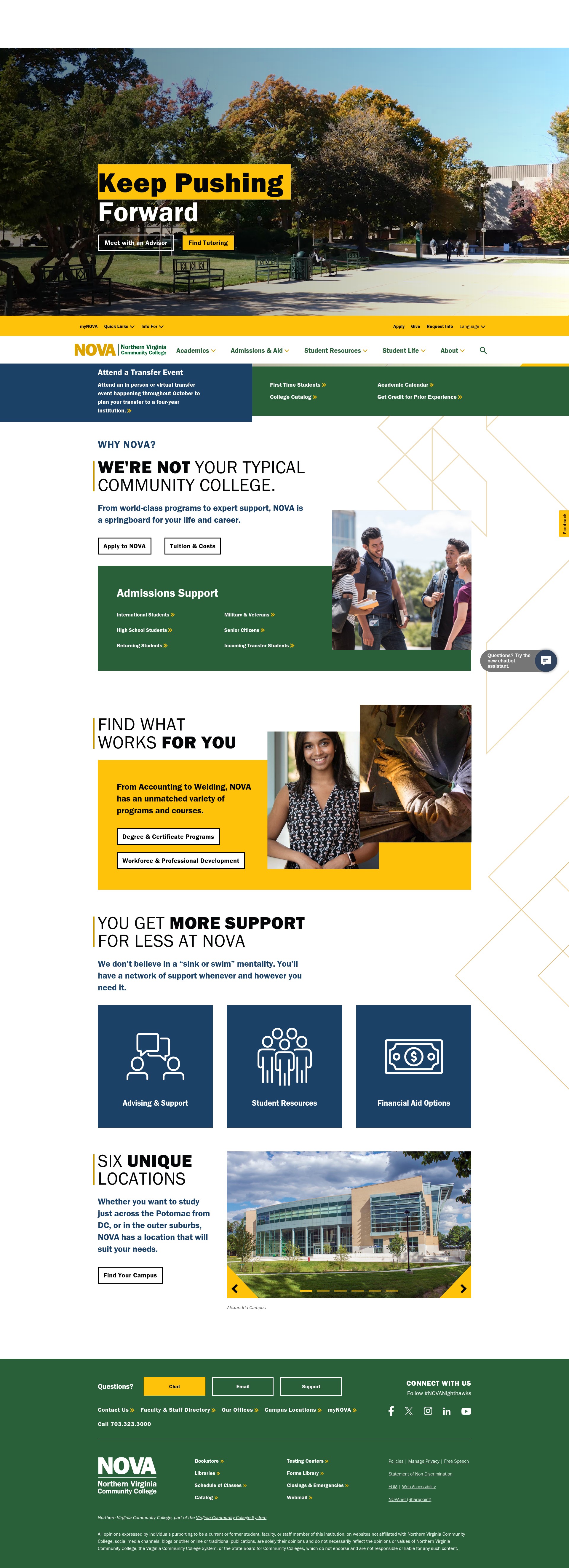 Screenshot of nvcc.edu