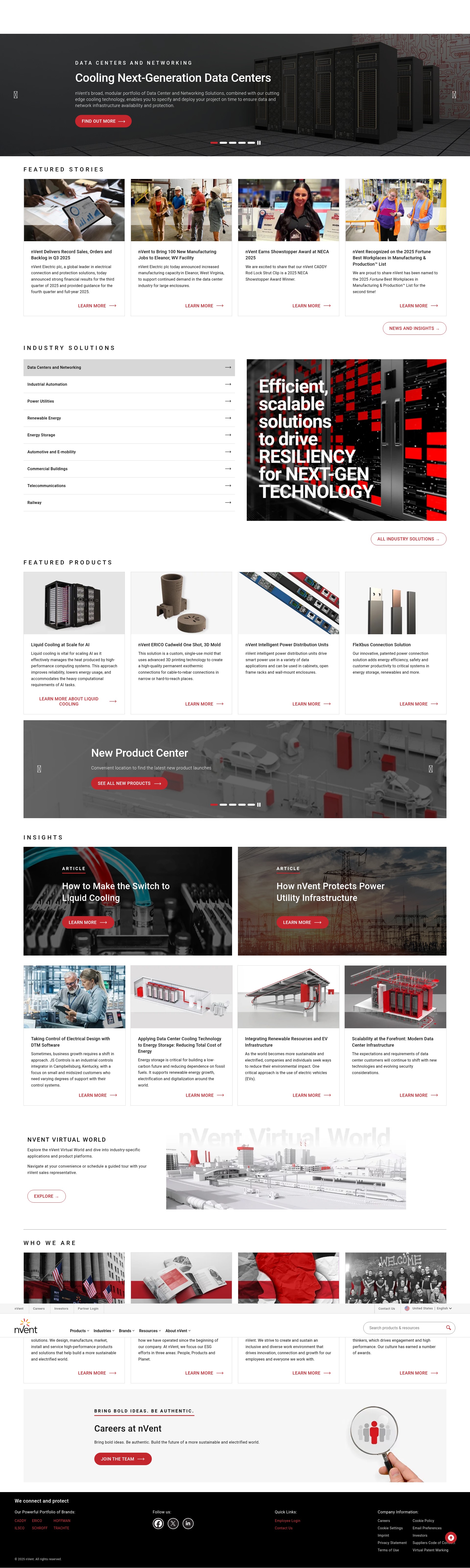 Screenshot of nvent.com