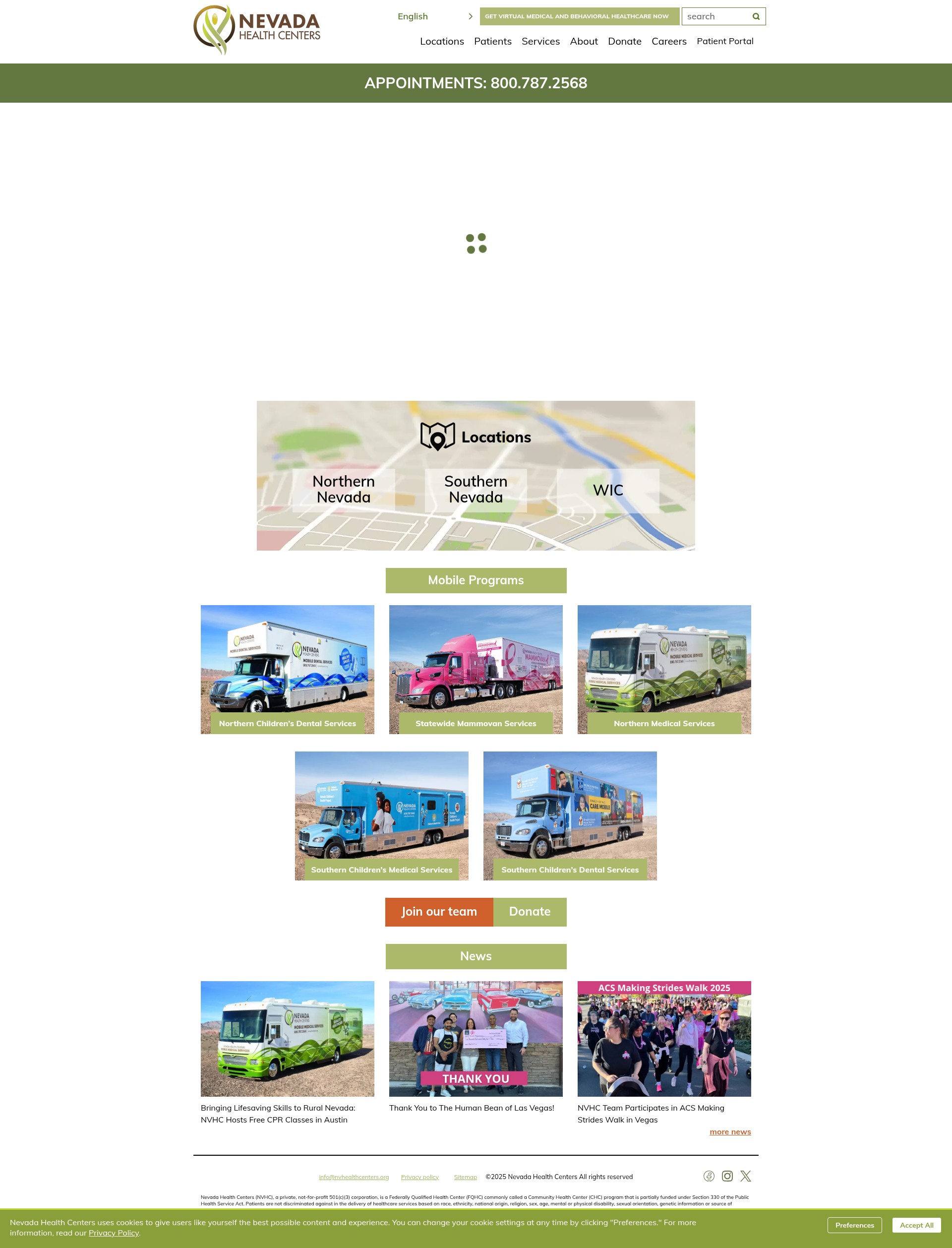 Screenshot of nvhealthcenters.org