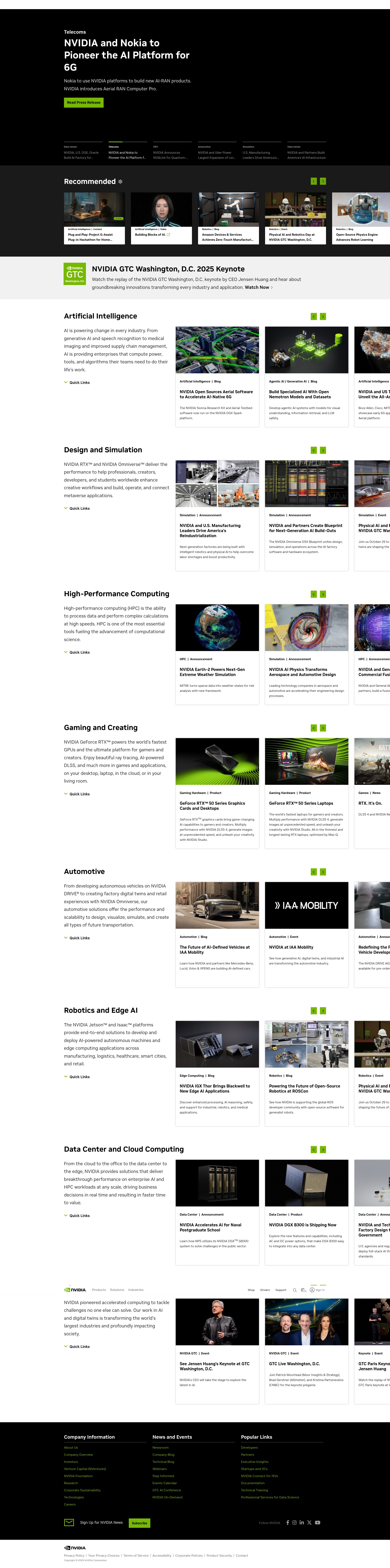 Screenshot of nvidia.com