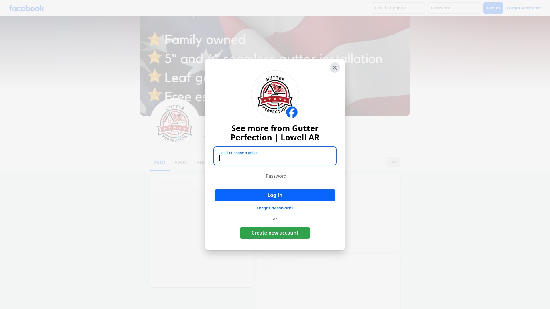 Screenshot of nwagutterperfection.com