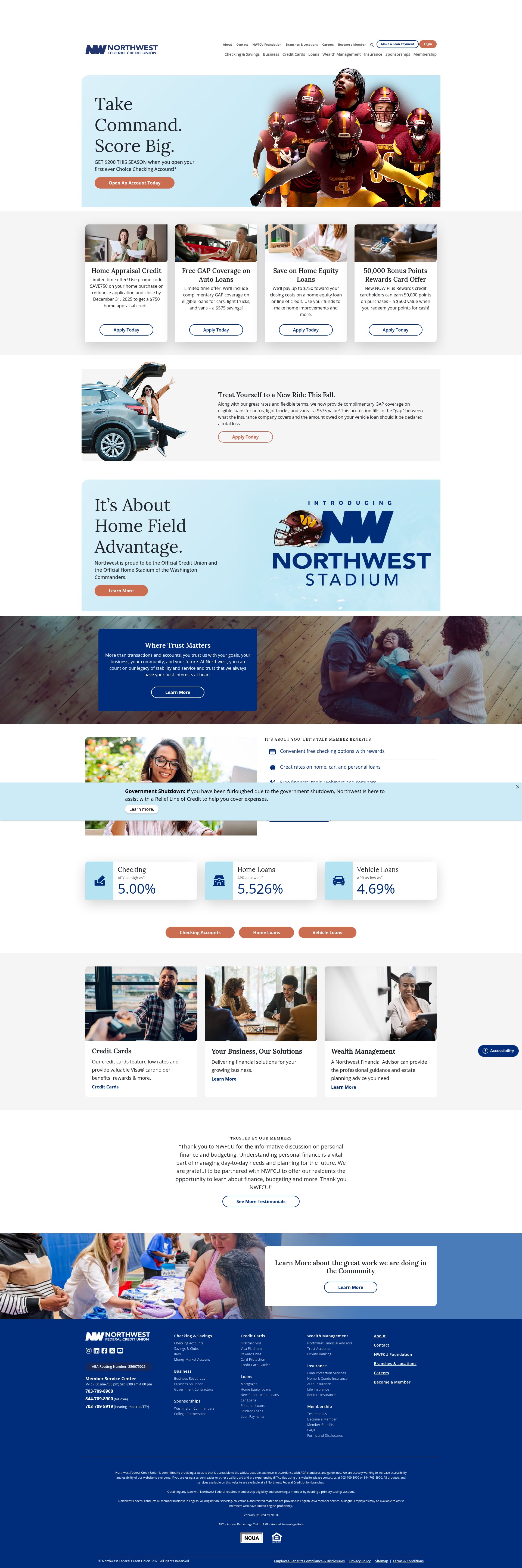 Screenshot of nwfcu.org