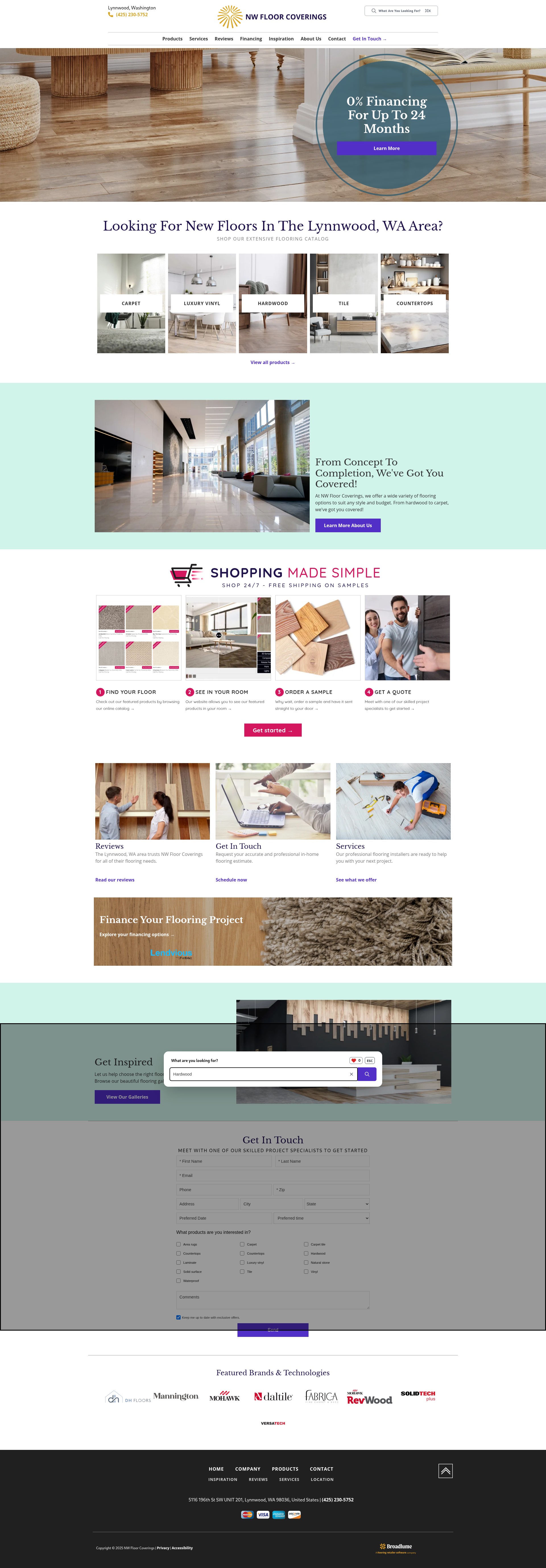 Screenshot of nwfloorcoverings.com