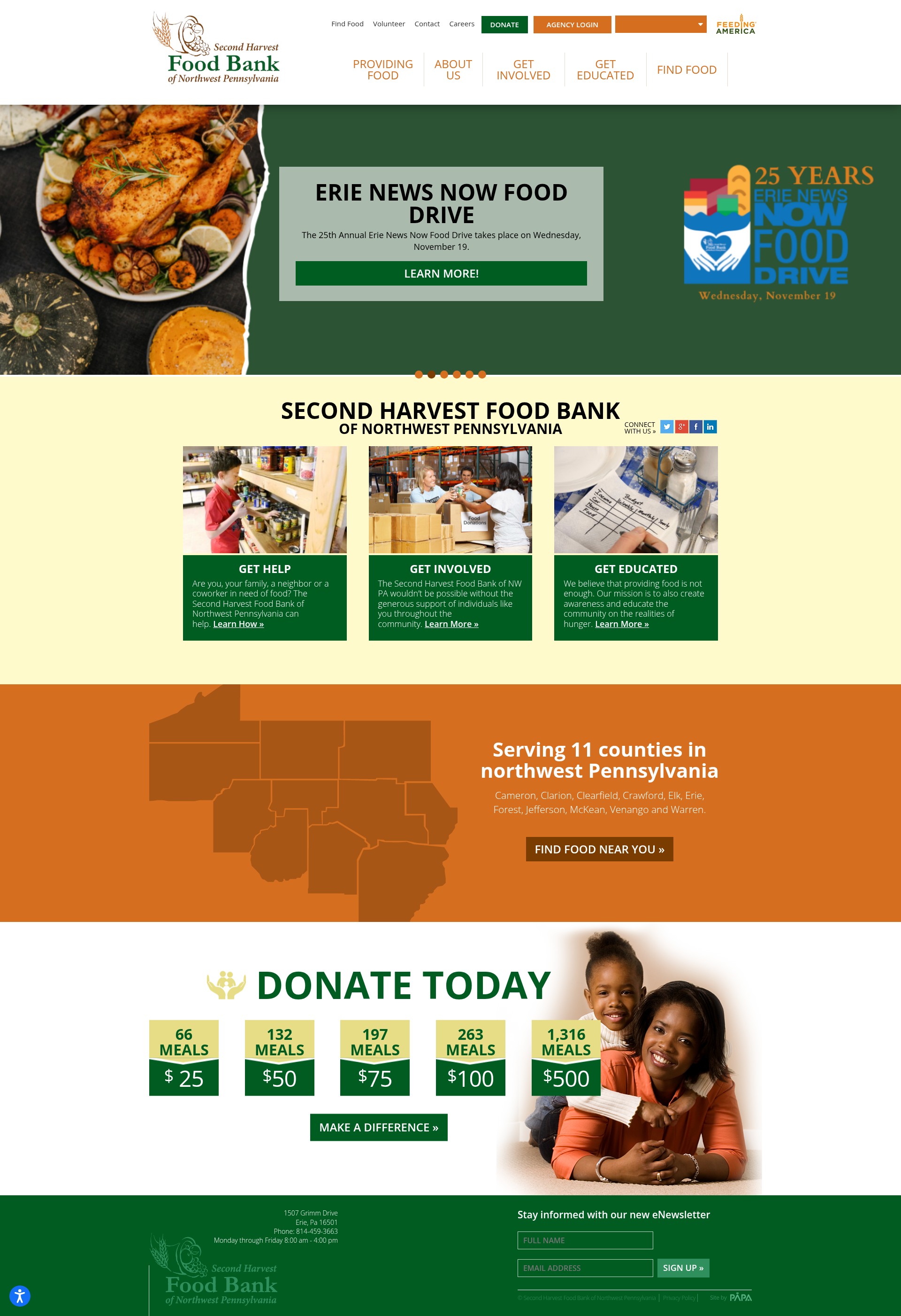Screenshot of nwpafoodbank.org