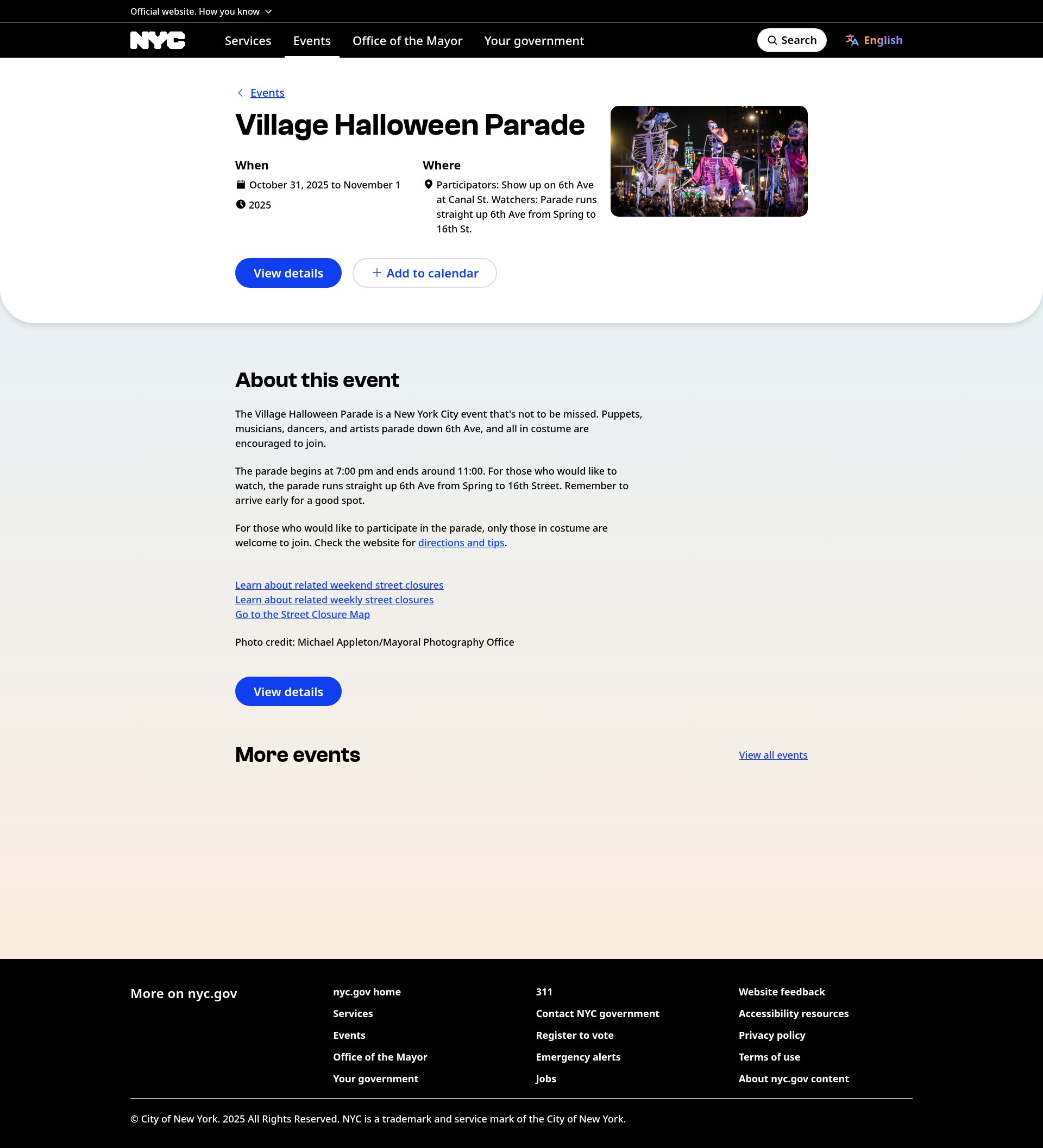 Screenshot of nyc.gov