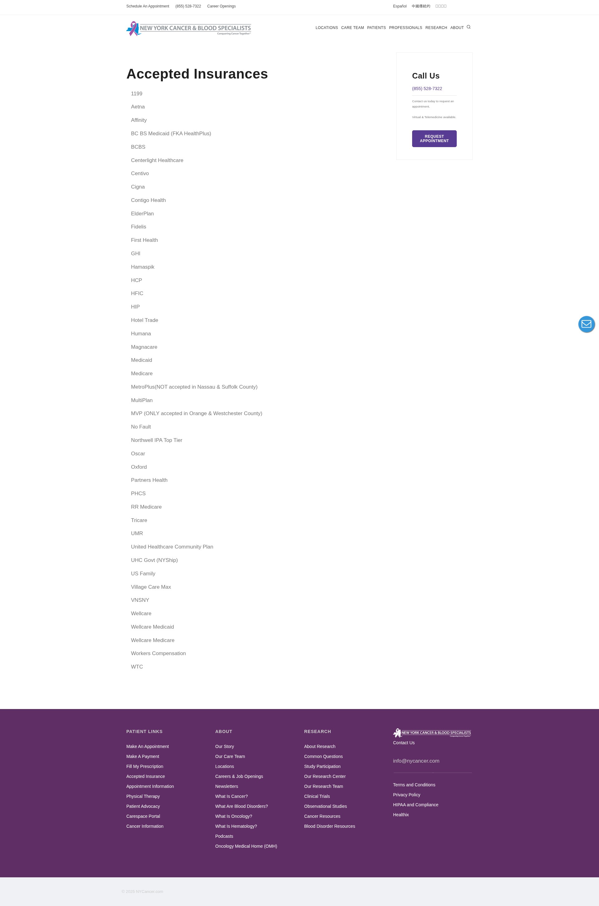 Screenshot of nycancer.com