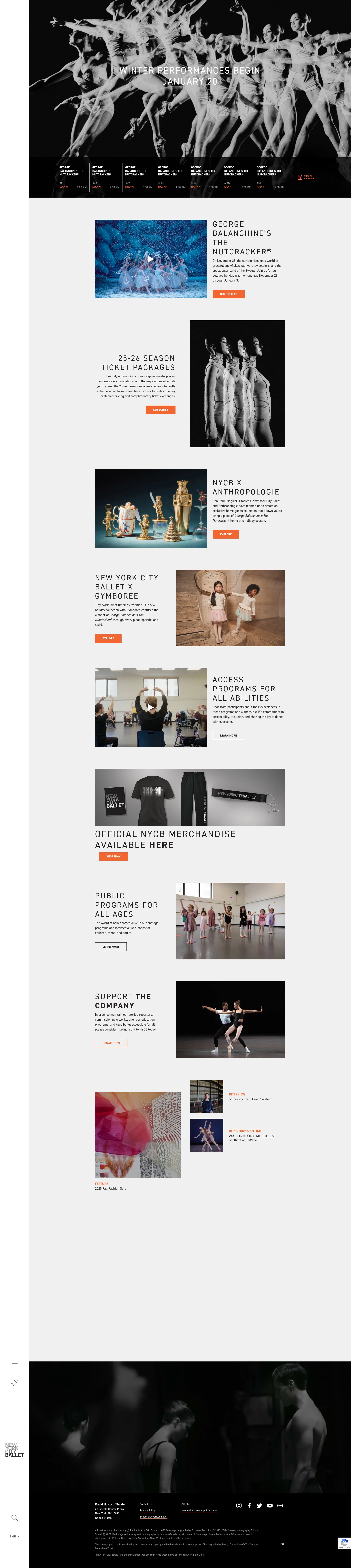 Screenshot of nycballet.com
