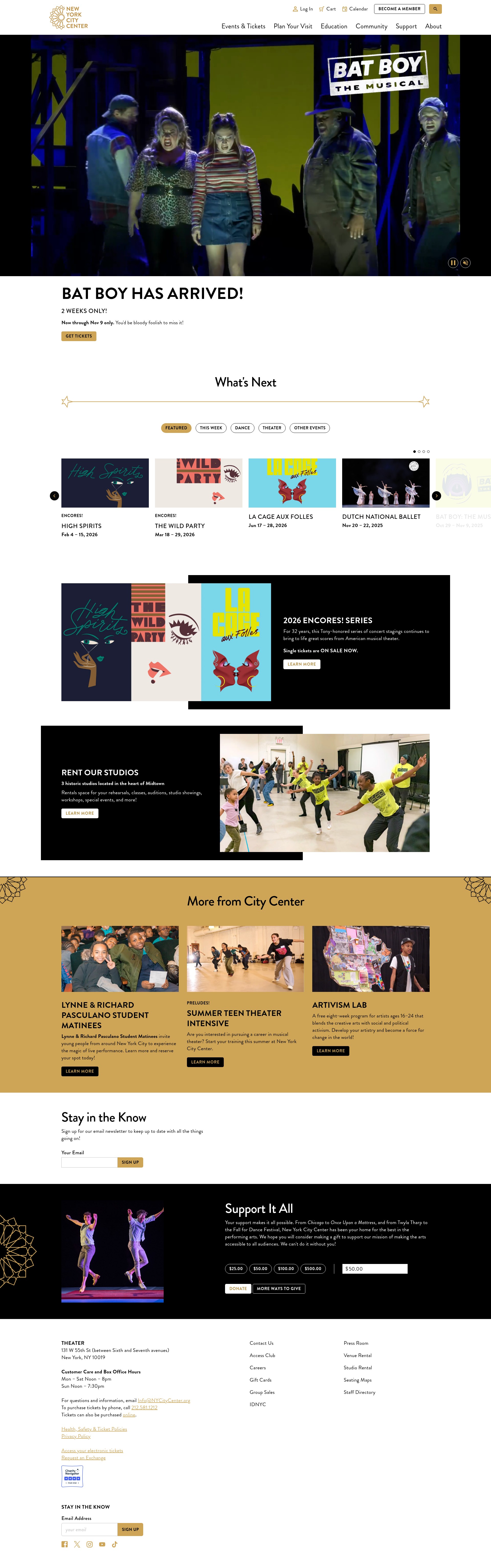 Screenshot of nycitycenter.org