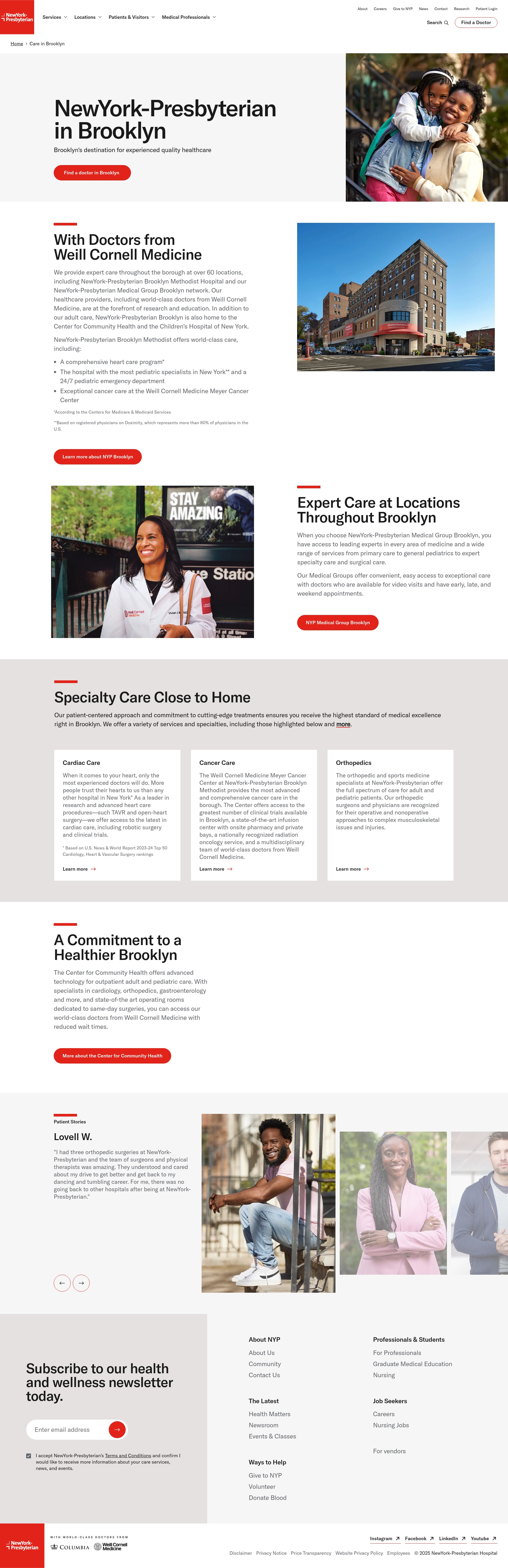 Screenshot of nyp.org