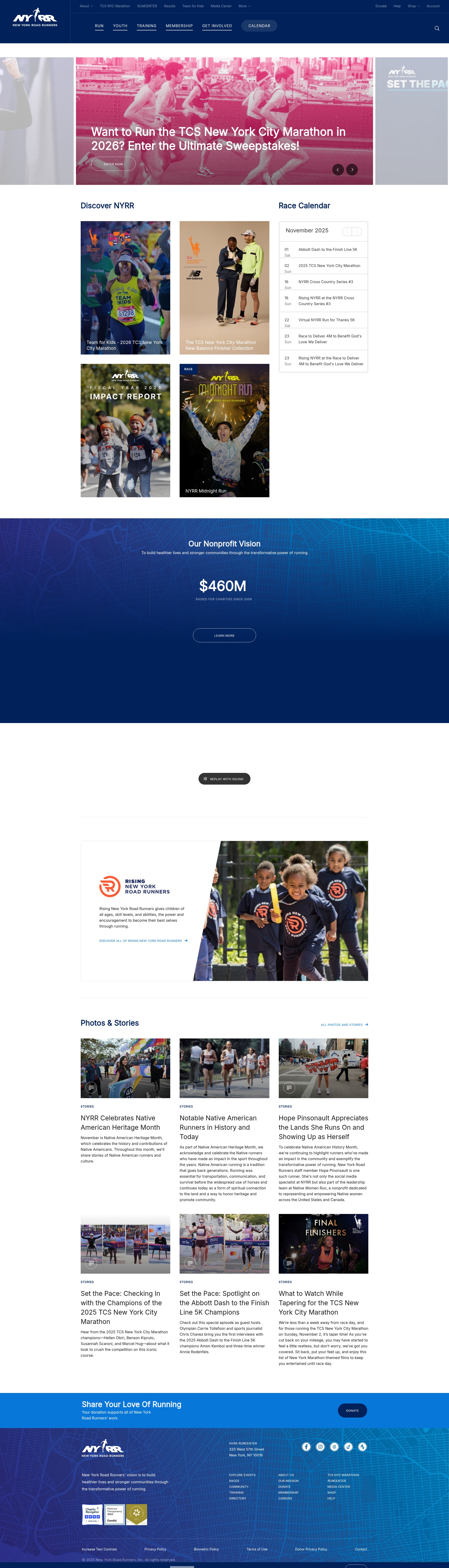 Screenshot of nyrr.org