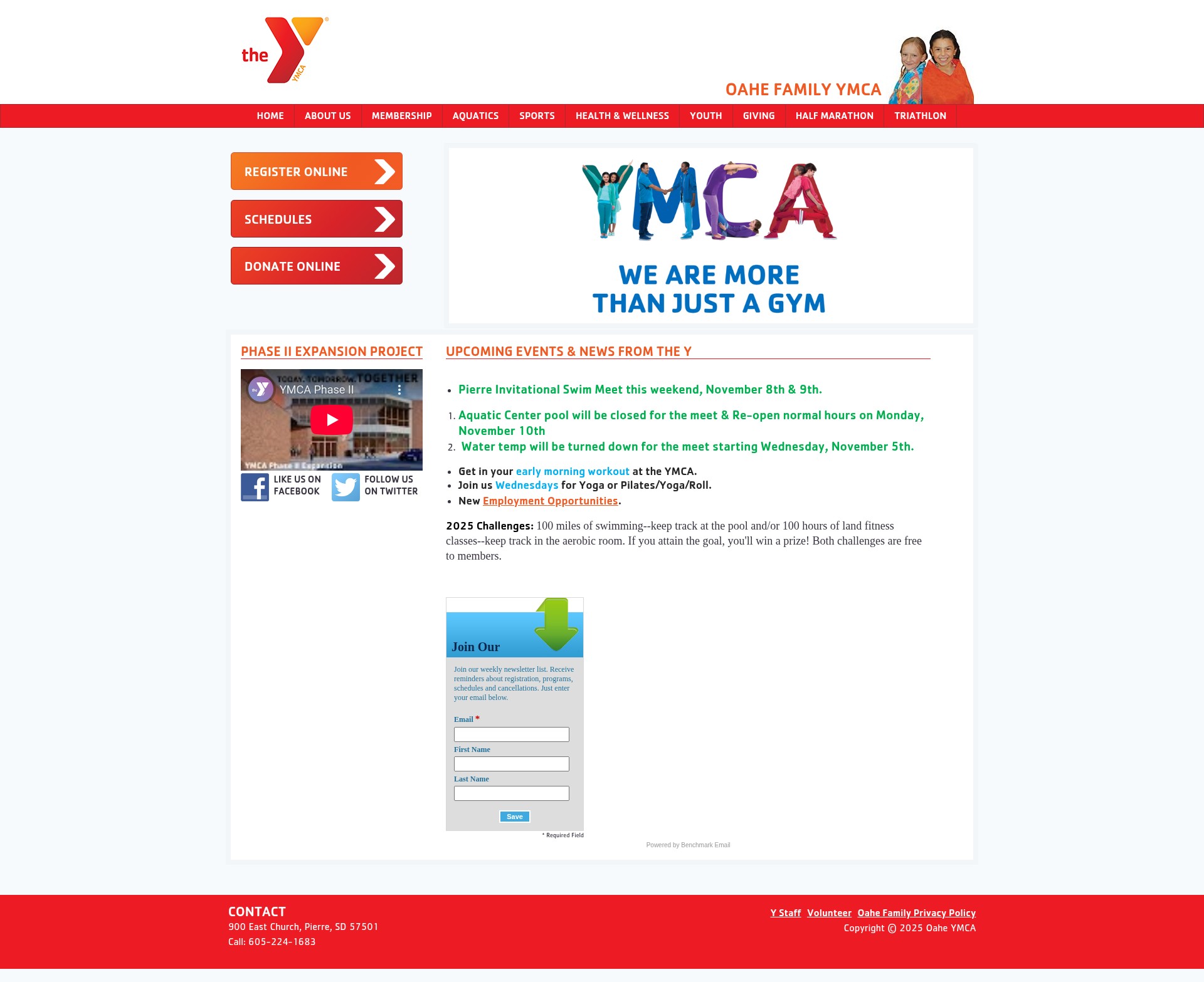 Screenshot of oaheymca.org