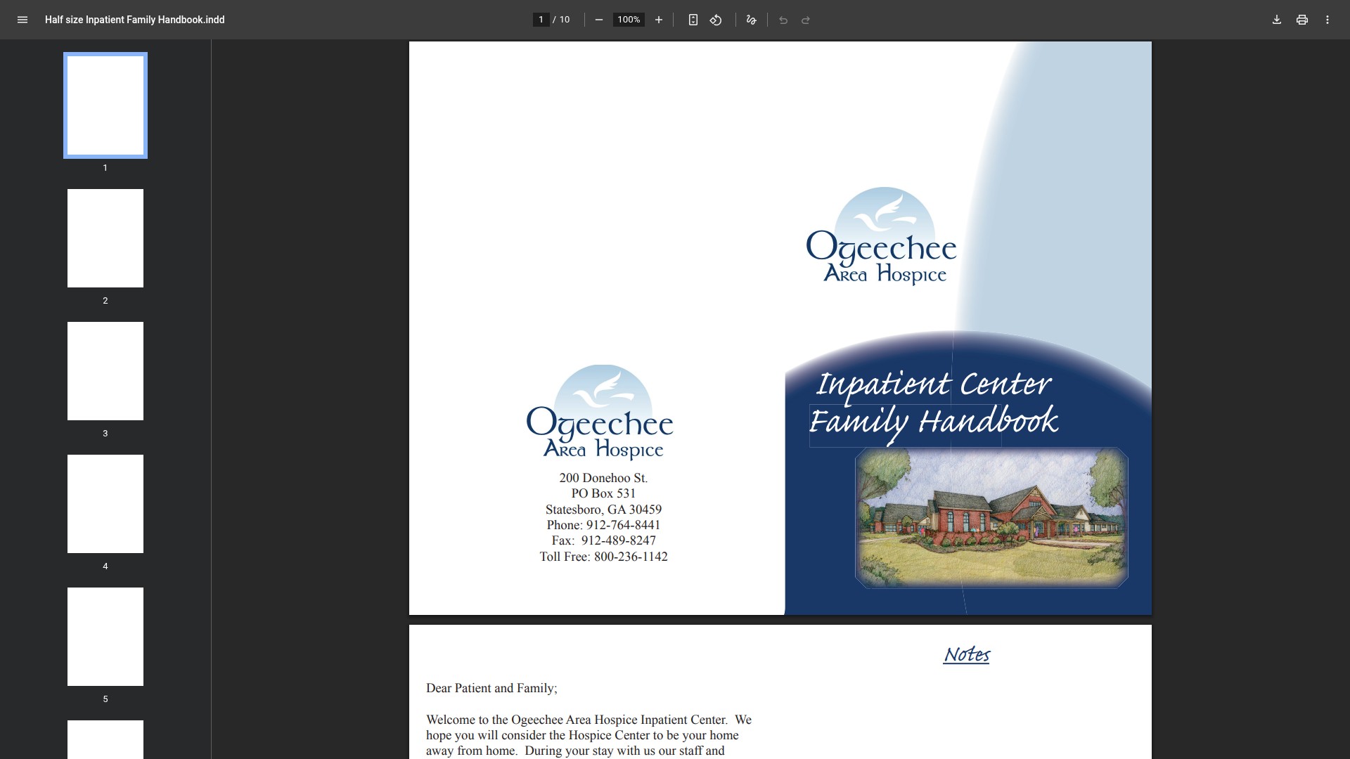 Screenshot of oahospice.org