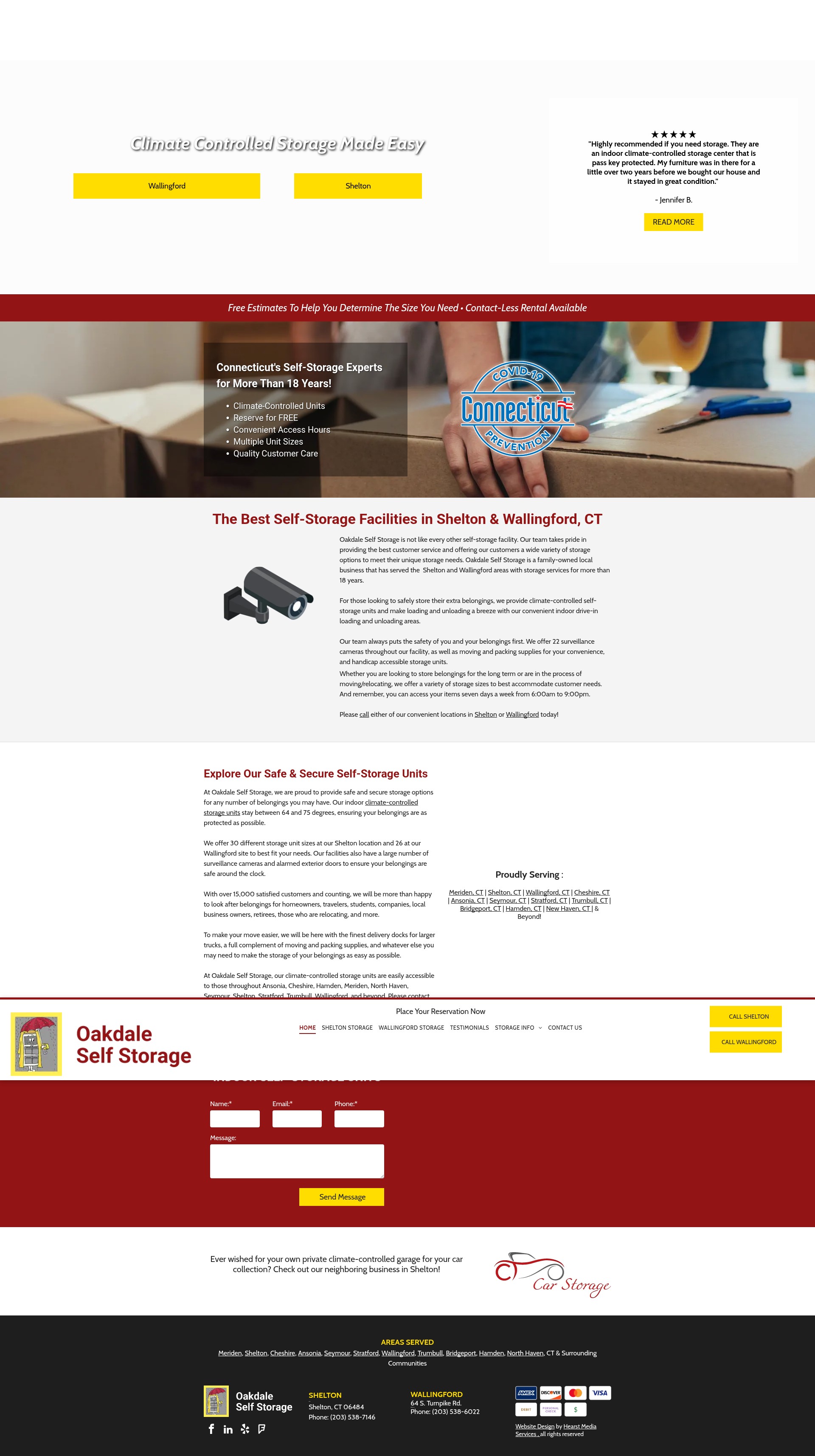 Screenshot of oakdalestorage.com