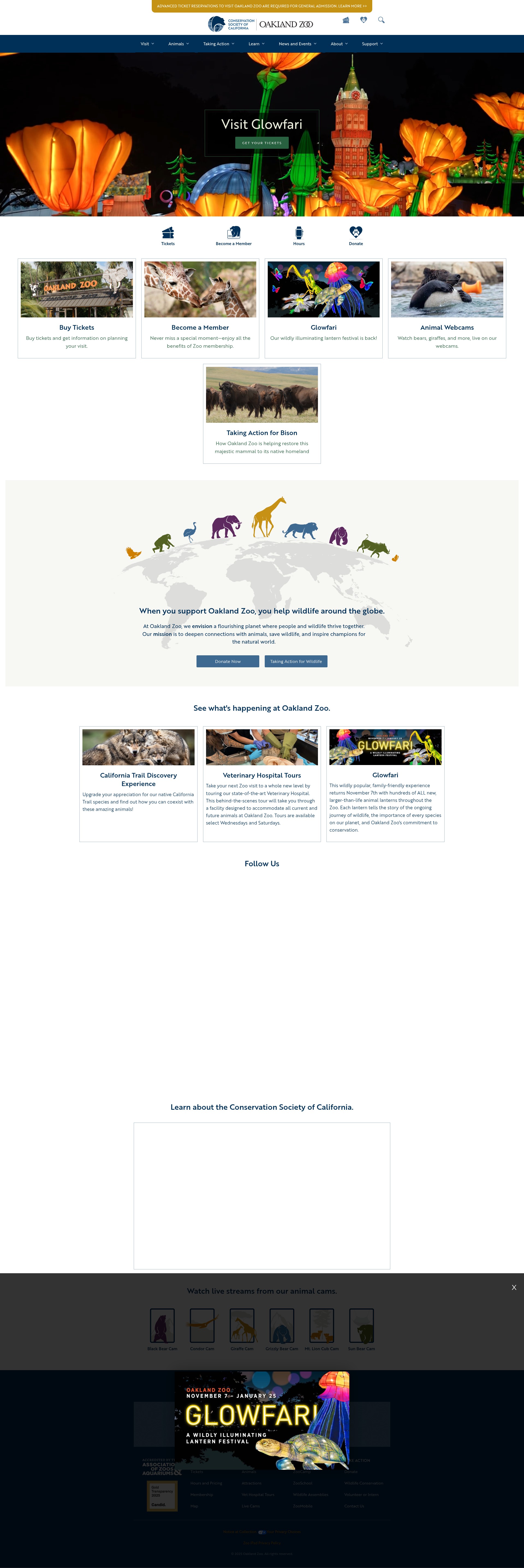 Screenshot of oaklandzoo.org