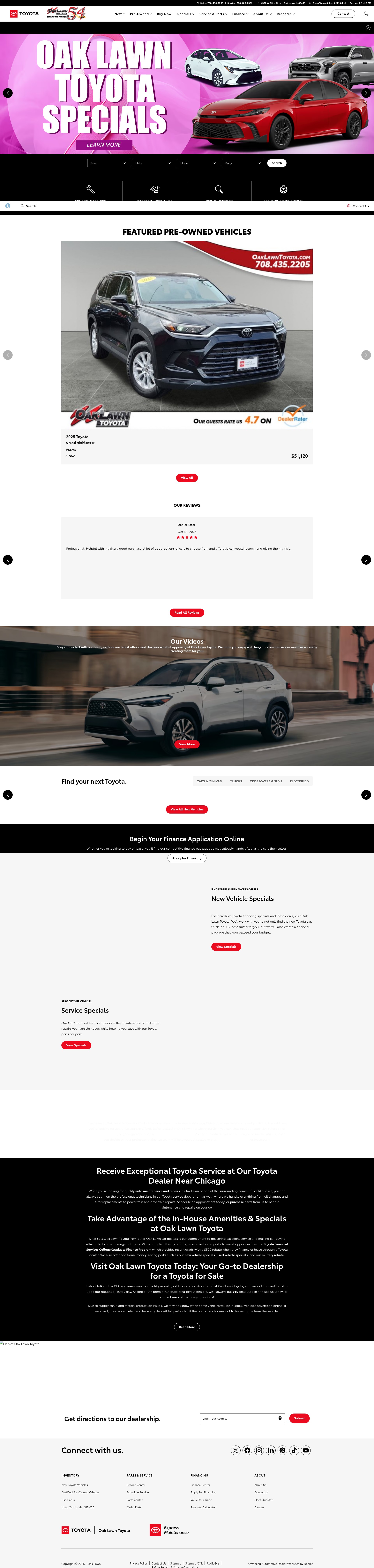 Screenshot of oaklawntoyota.com