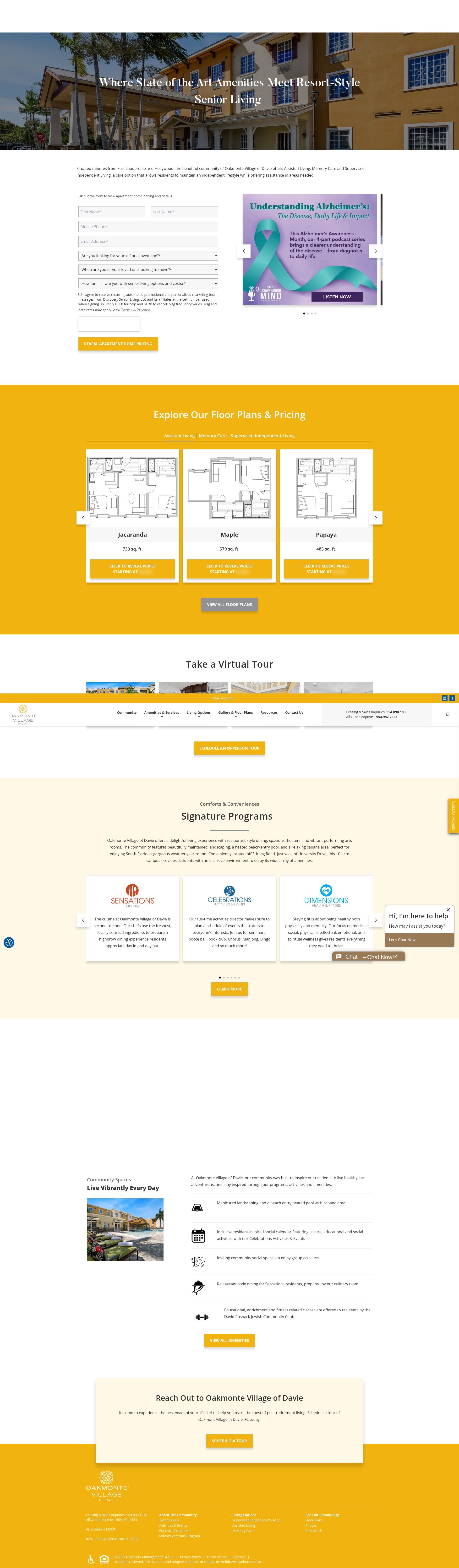 Screenshot of oakmontevillageofdavie.com