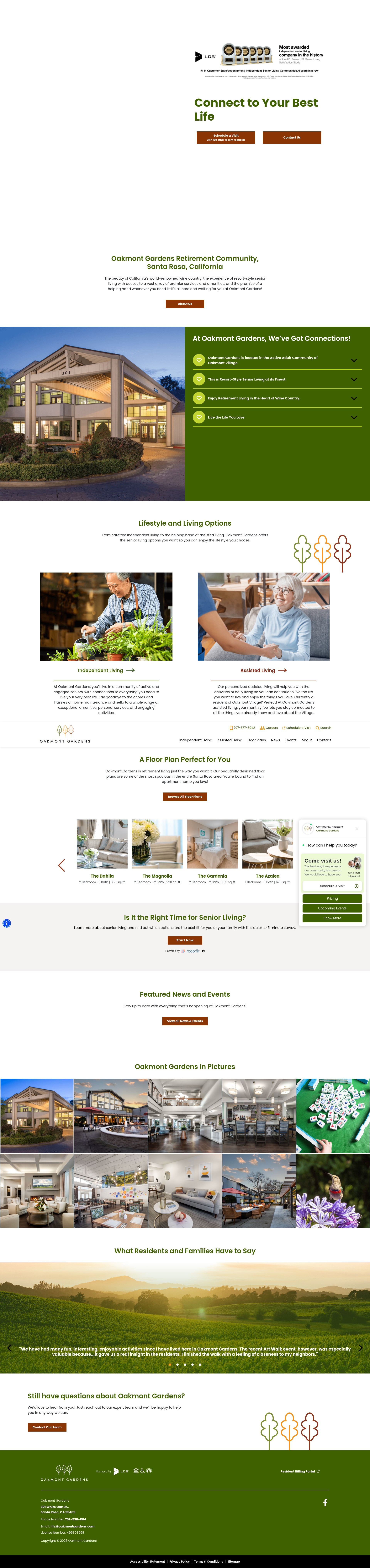 Screenshot of oakmontgardens.com