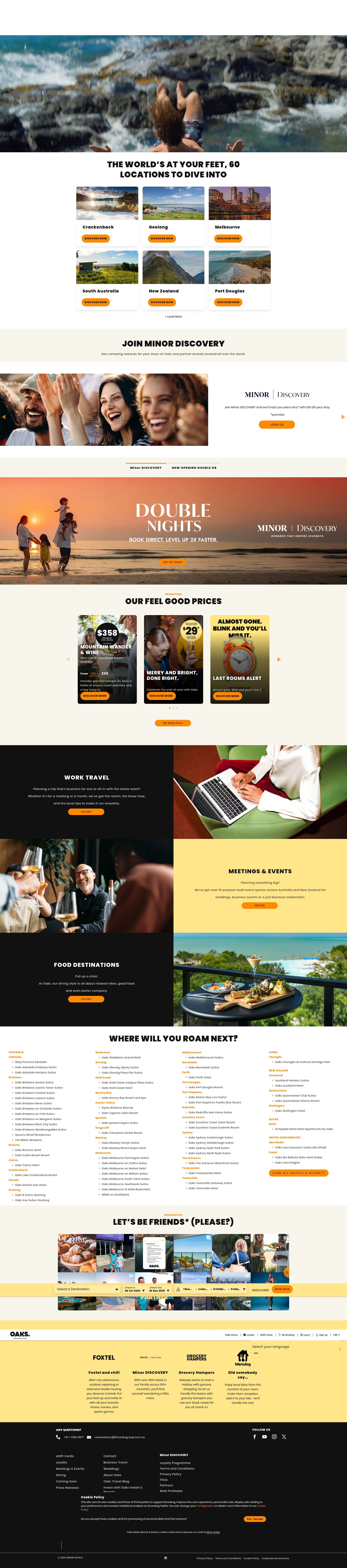 Screenshot of oakshotels.com