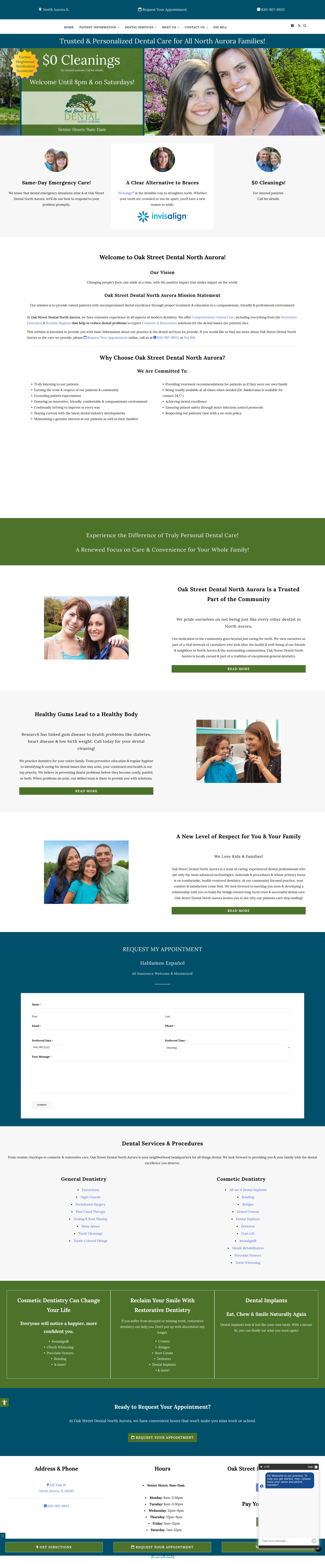 Screenshot of oakstreetdentalnorthaurora.com