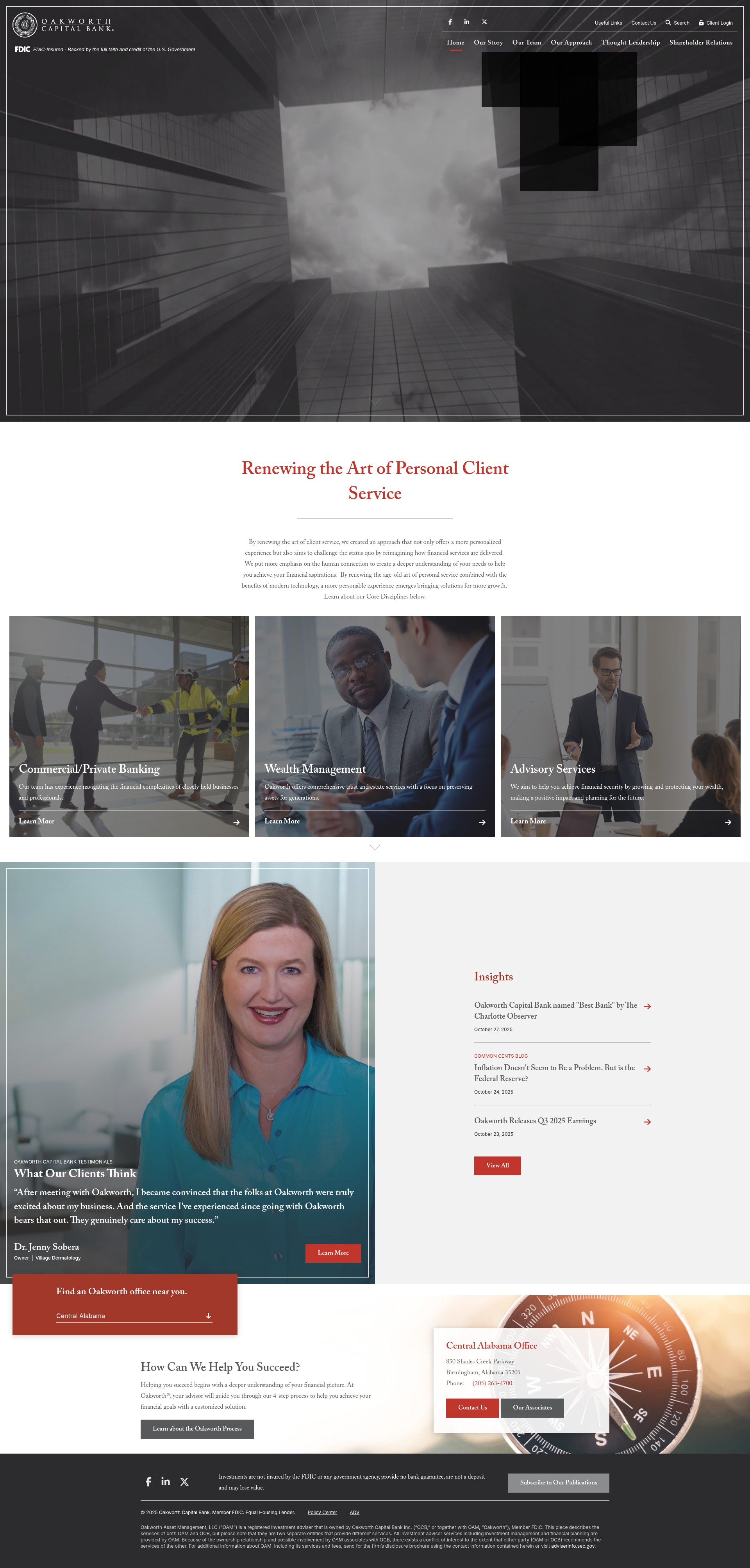 Screenshot of oakworth.com