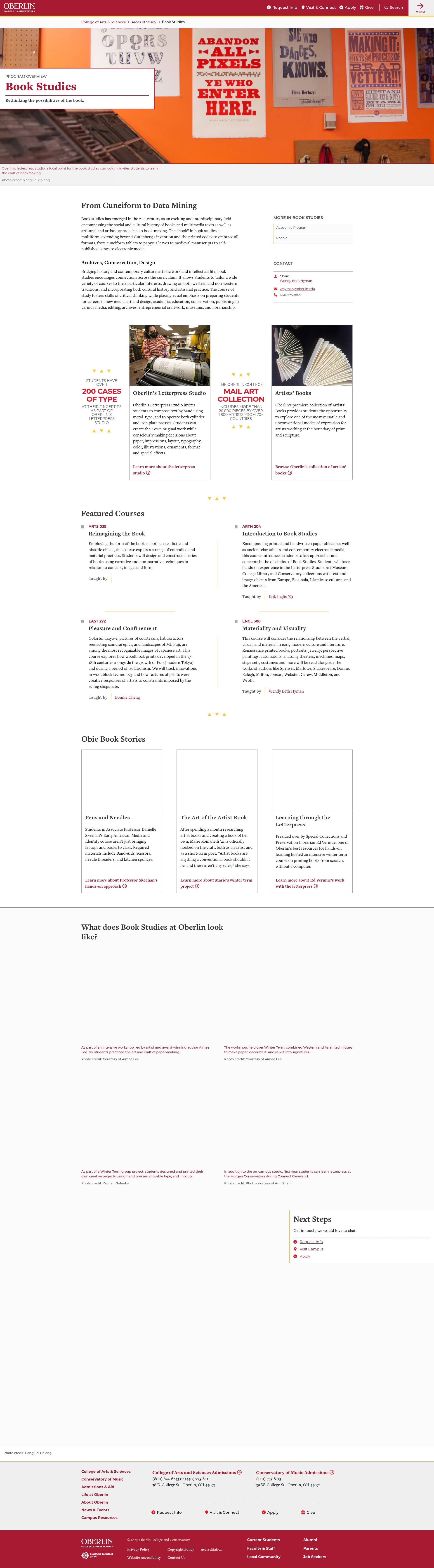 Screenshot of oberlin.edu