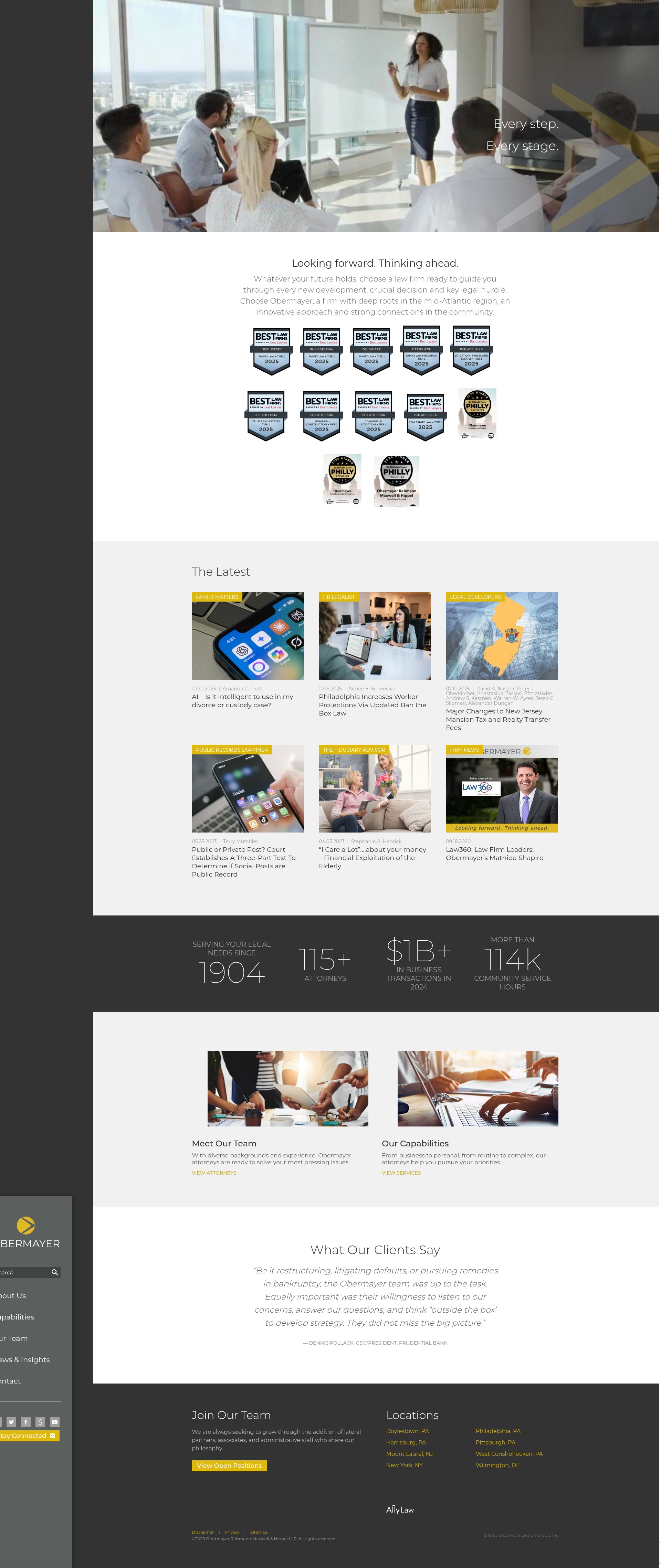 Screenshot of obermayer.com