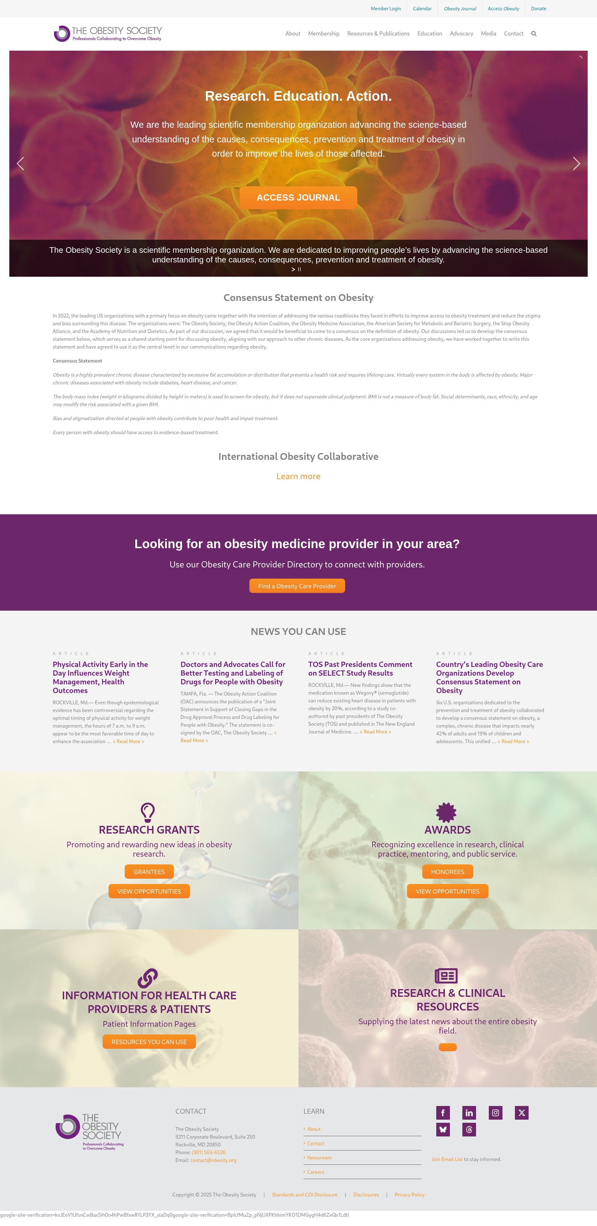 Screenshot of obesity.org