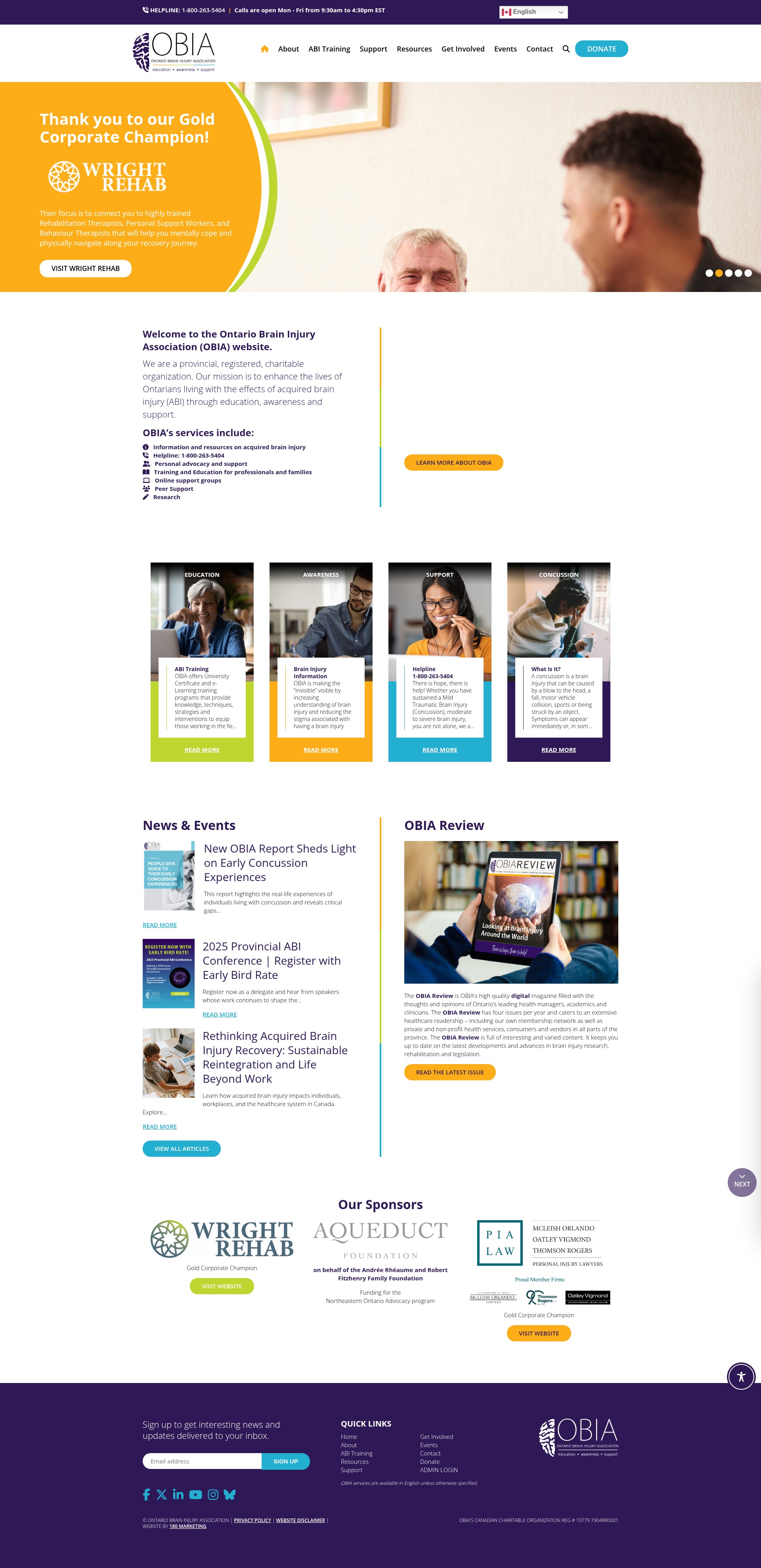 Screenshot of obia.ca