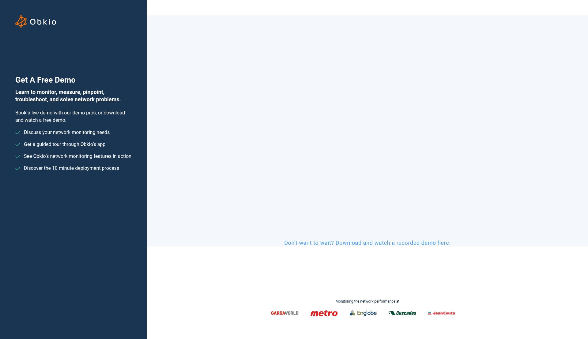 Screenshot of obkio.com