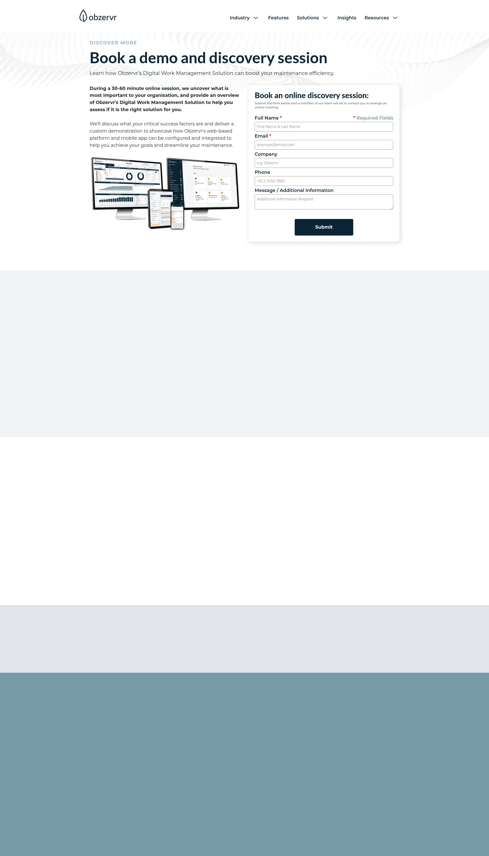 Screenshot of obzervr.com