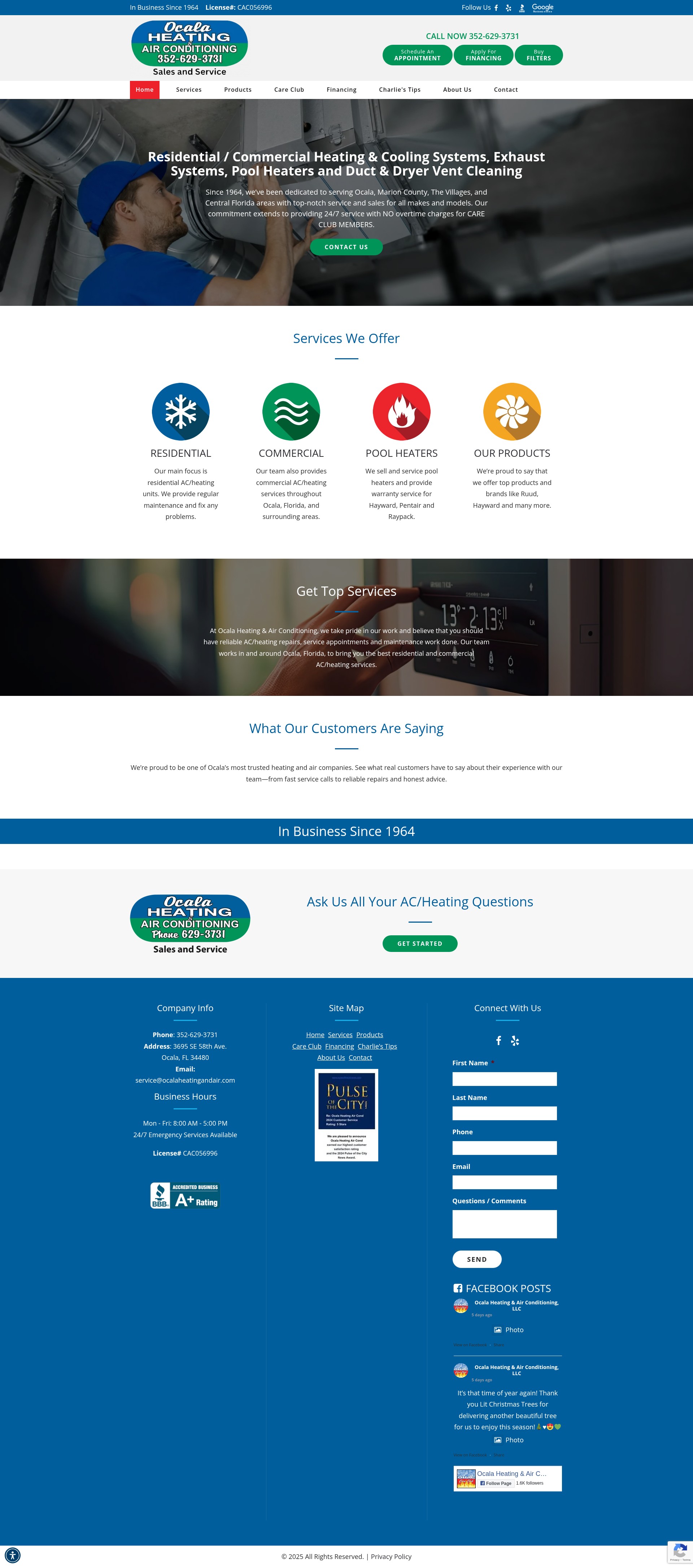 Screenshot of ocalaheatingandair.com