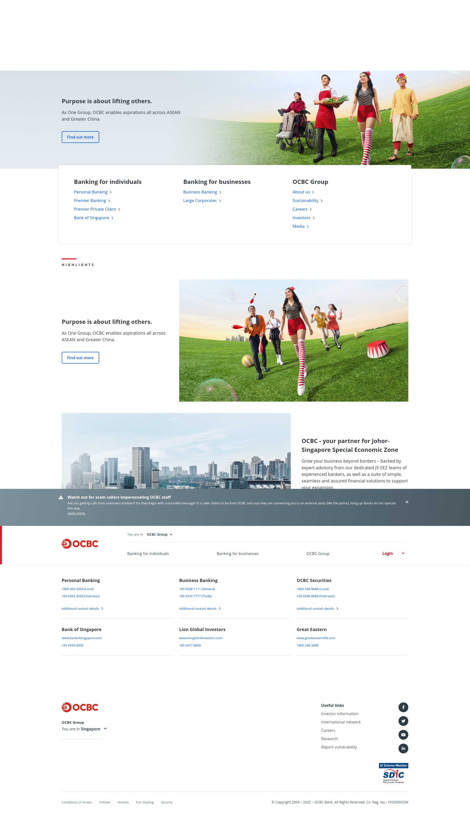 Screenshot of ocbc.com