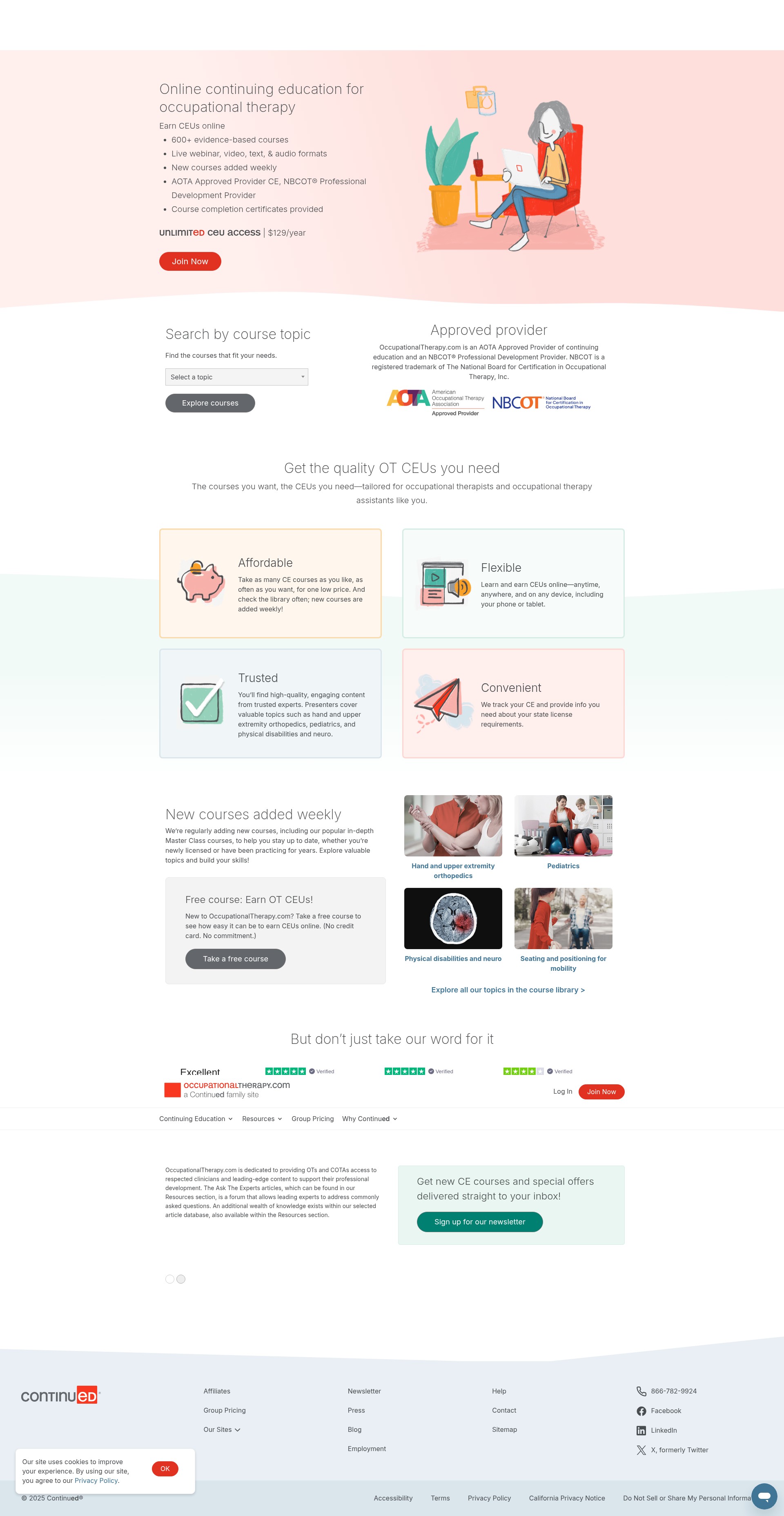 Screenshot of occupationaltherapy.com