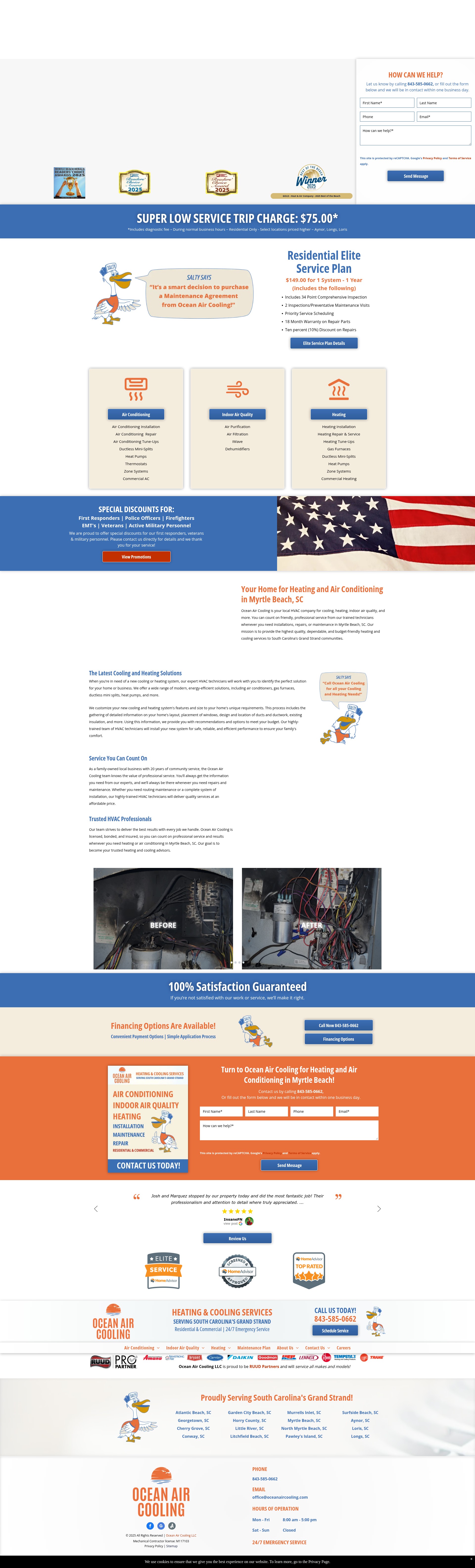 Screenshot of oceanaircooling.com