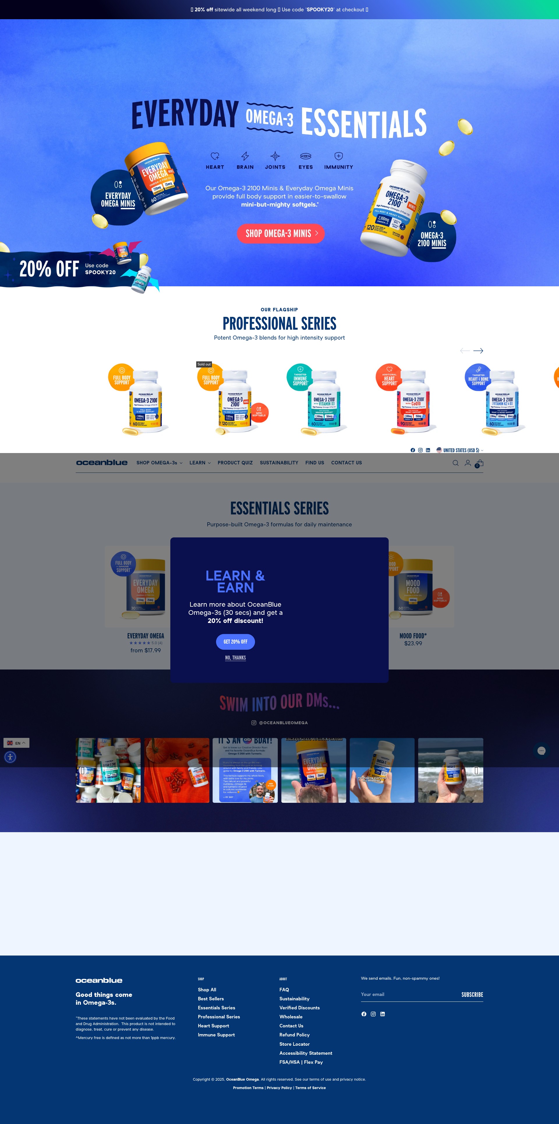 Screenshot of oceanblueomega.com