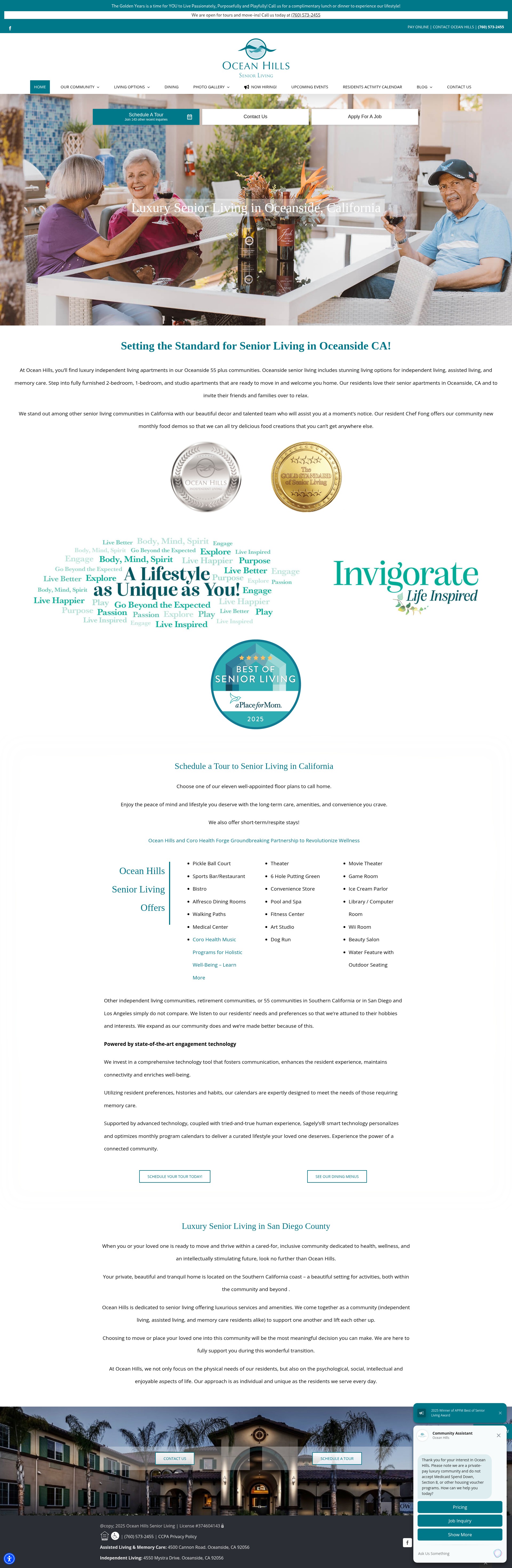 Screenshot of oceanhillsseniorliving.com