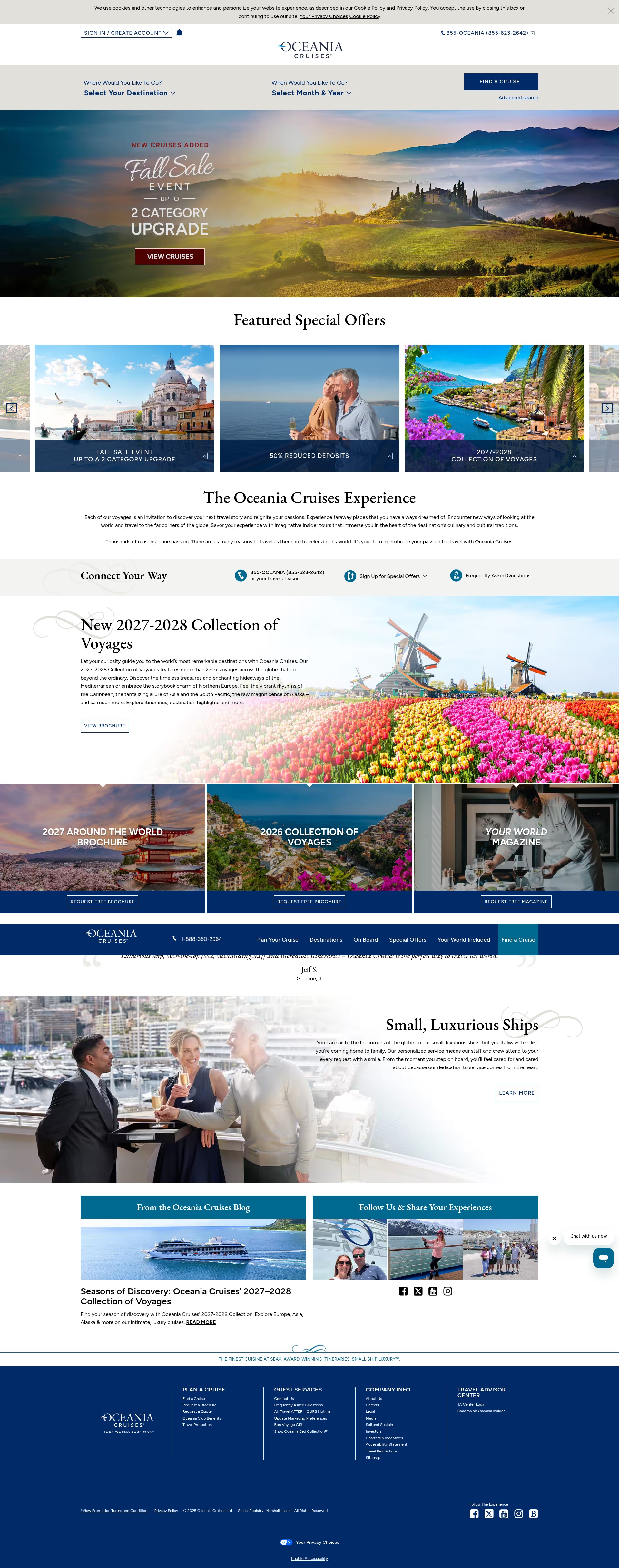 Screenshot of oceaniacruises.com