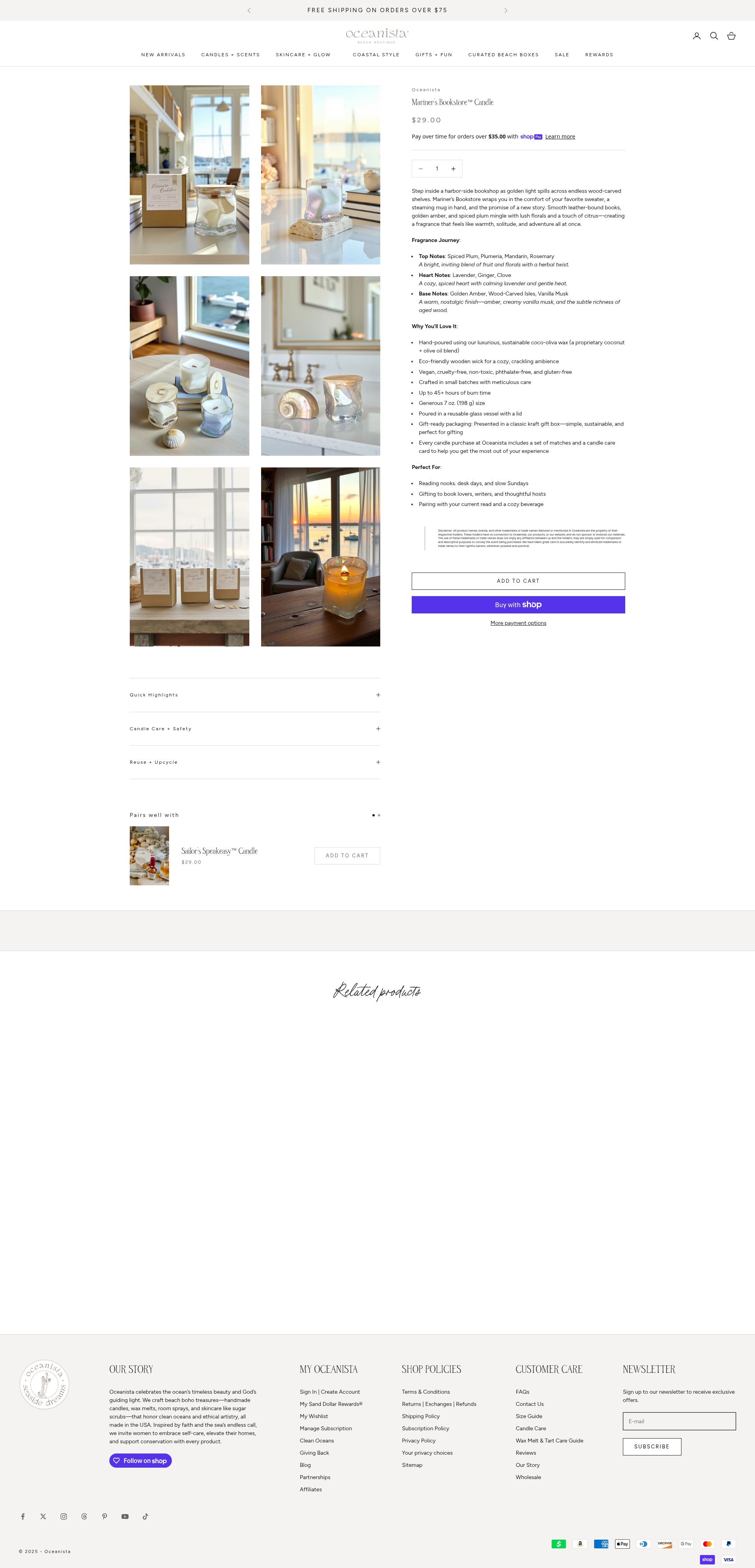 Screenshot of oceanista.com
