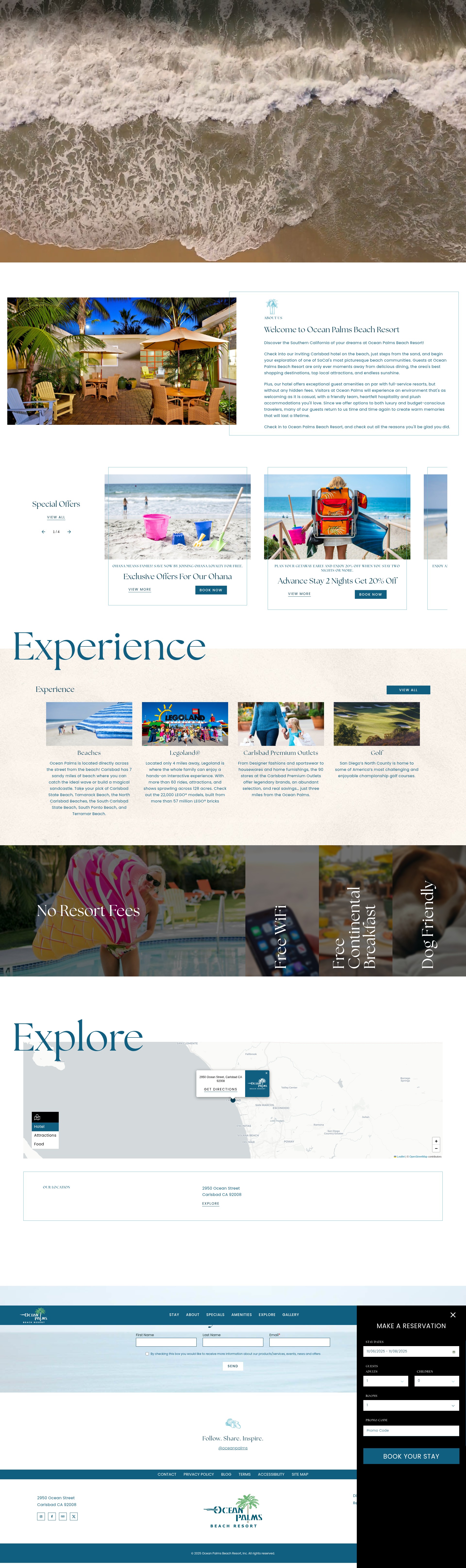 Screenshot of oceanpalms.com