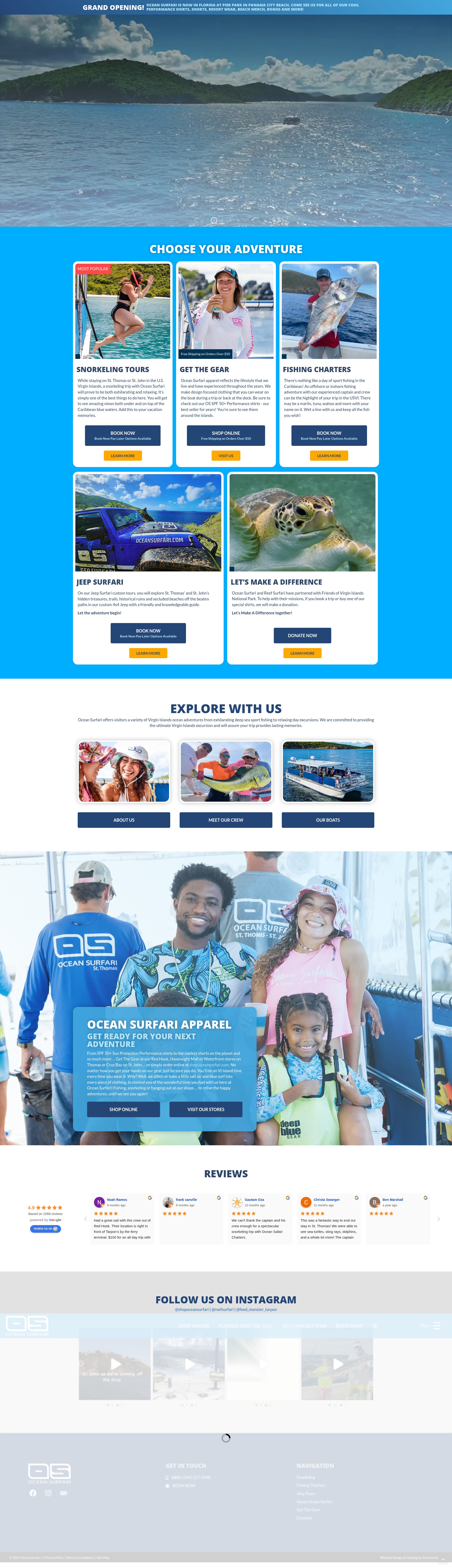 Screenshot of oceansurfari.com